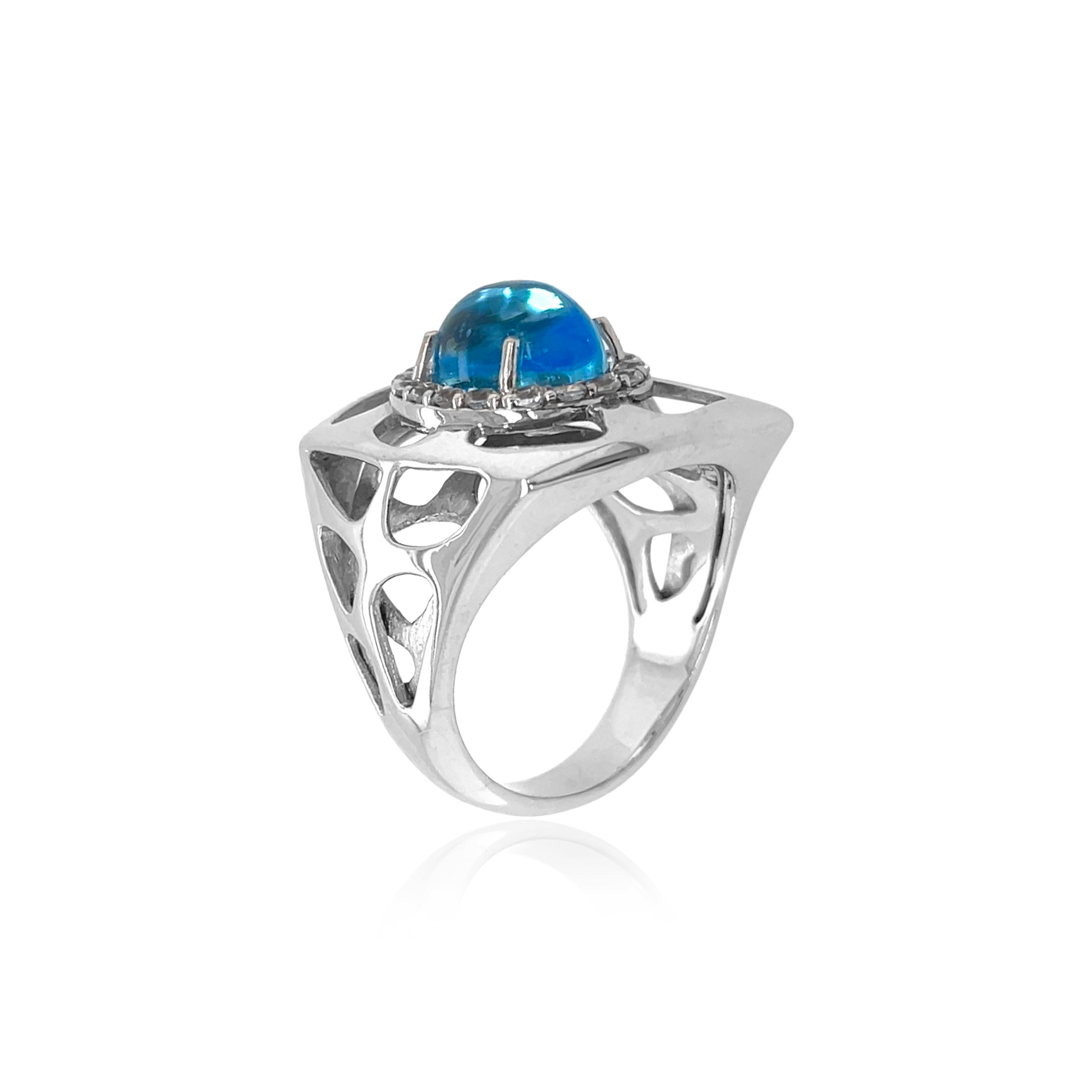 PULSE Ring (1286) - Blue Topaz / SS