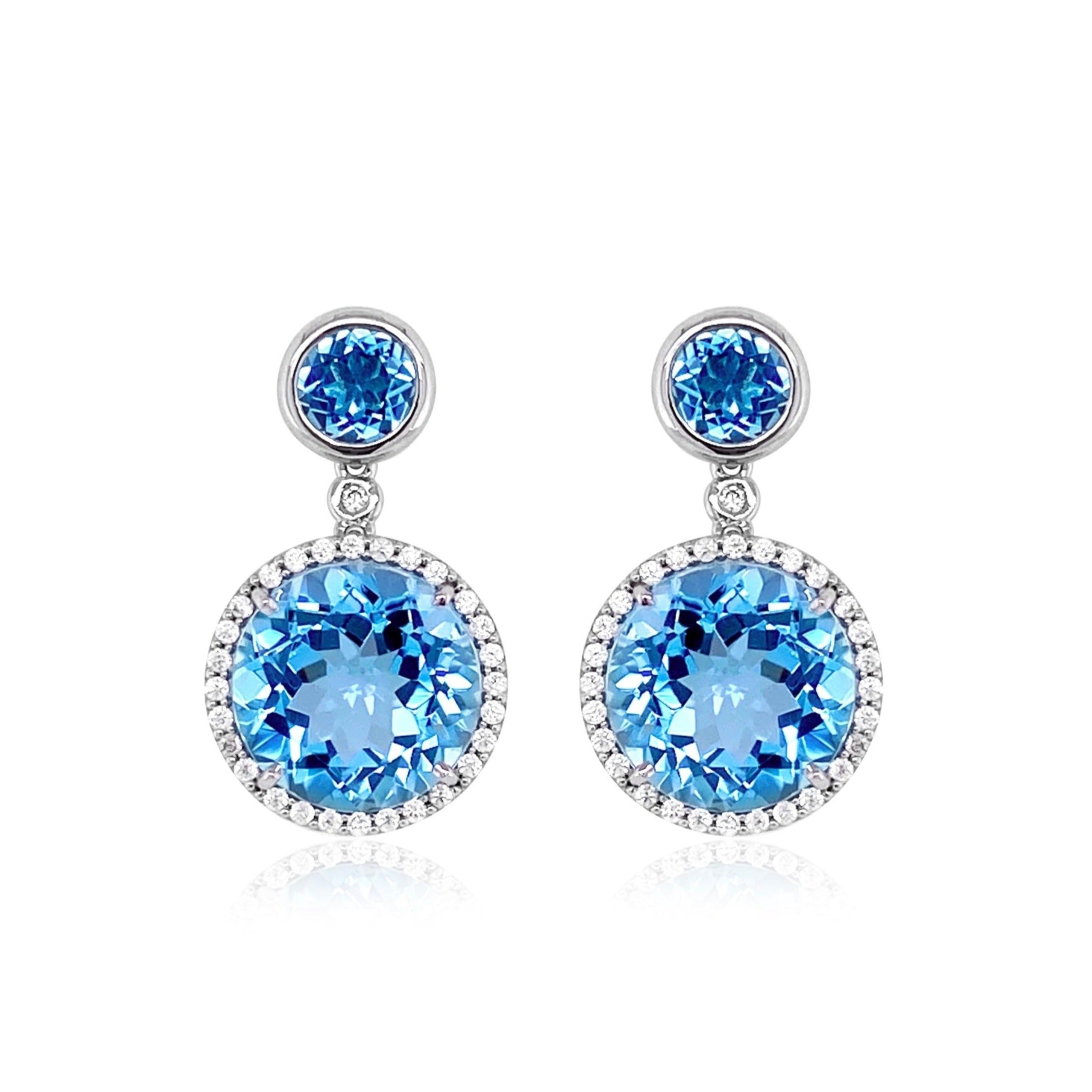 SIGNATURE Earrings (1287) - Blue Topaz / SS