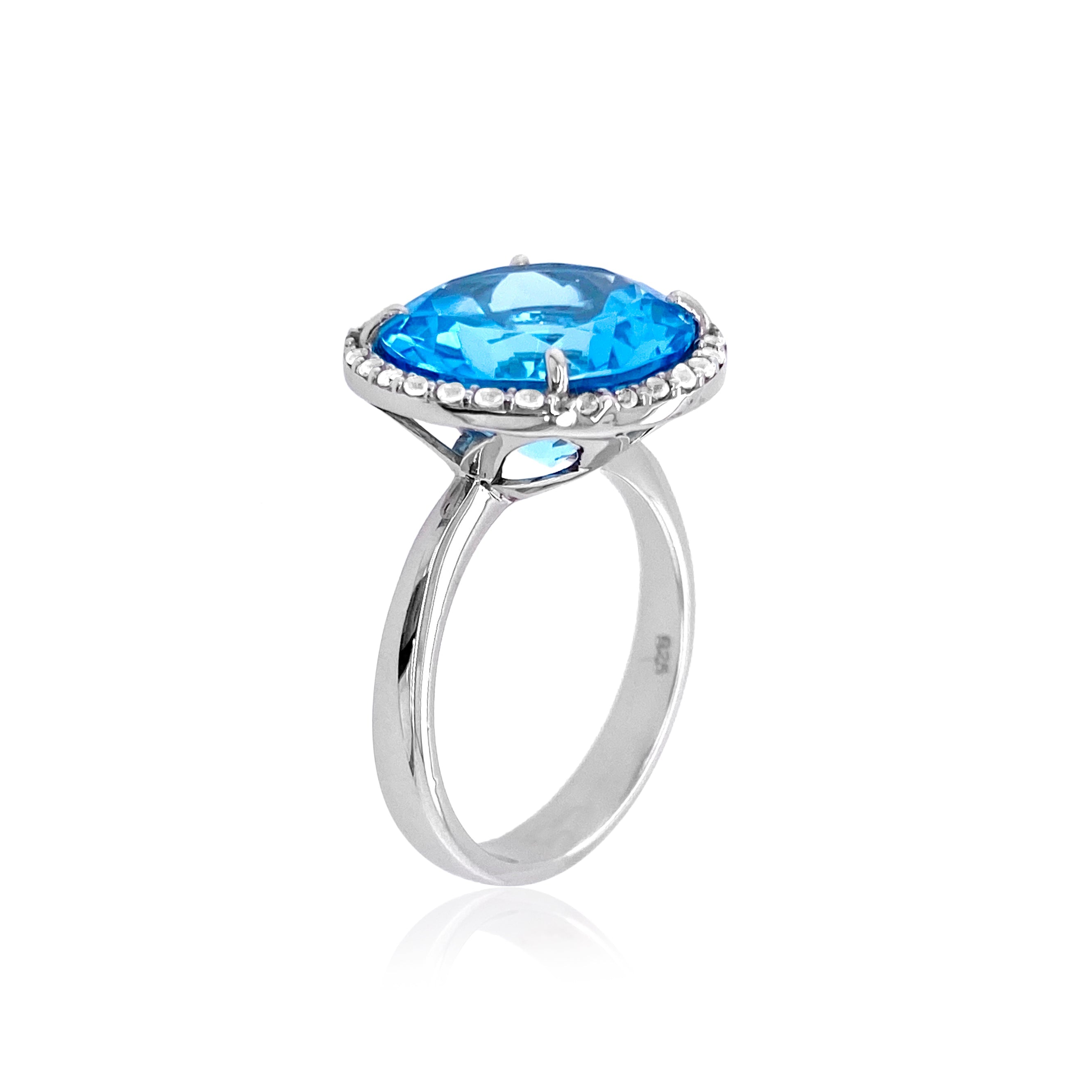 SIGNATURE Ring (1287) - Blue Topaz / SS