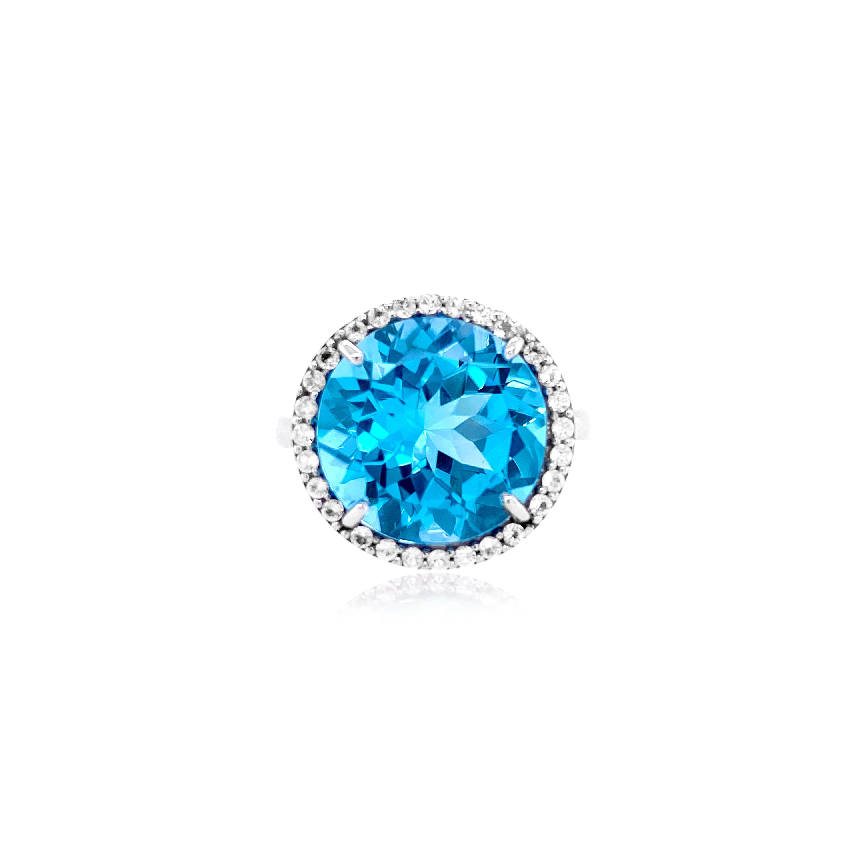 SIGNATURE Ring (1287) - Blue Topaz / SS