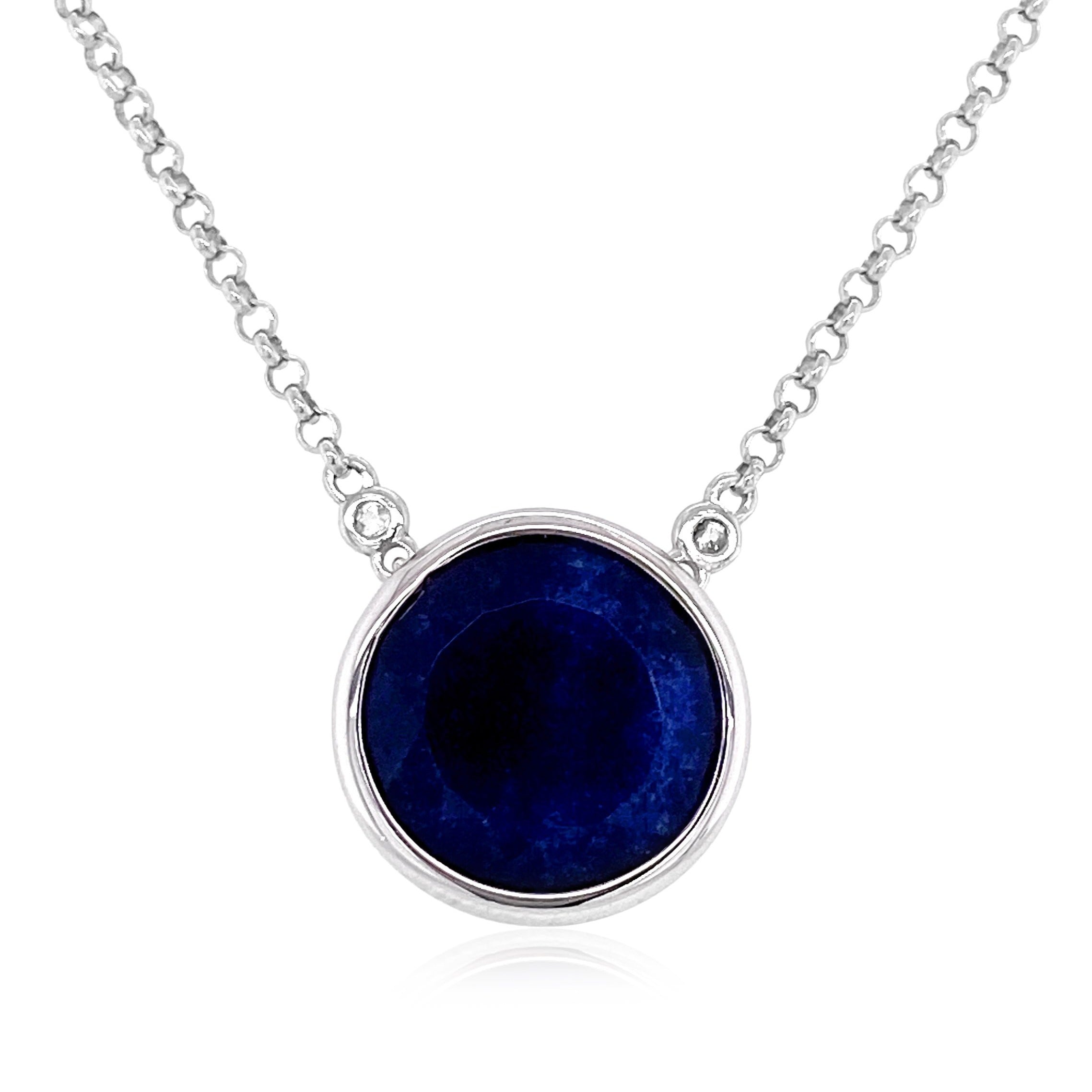 SIGNATURE Necklace (1287) - Navy Blue Quartz / SS