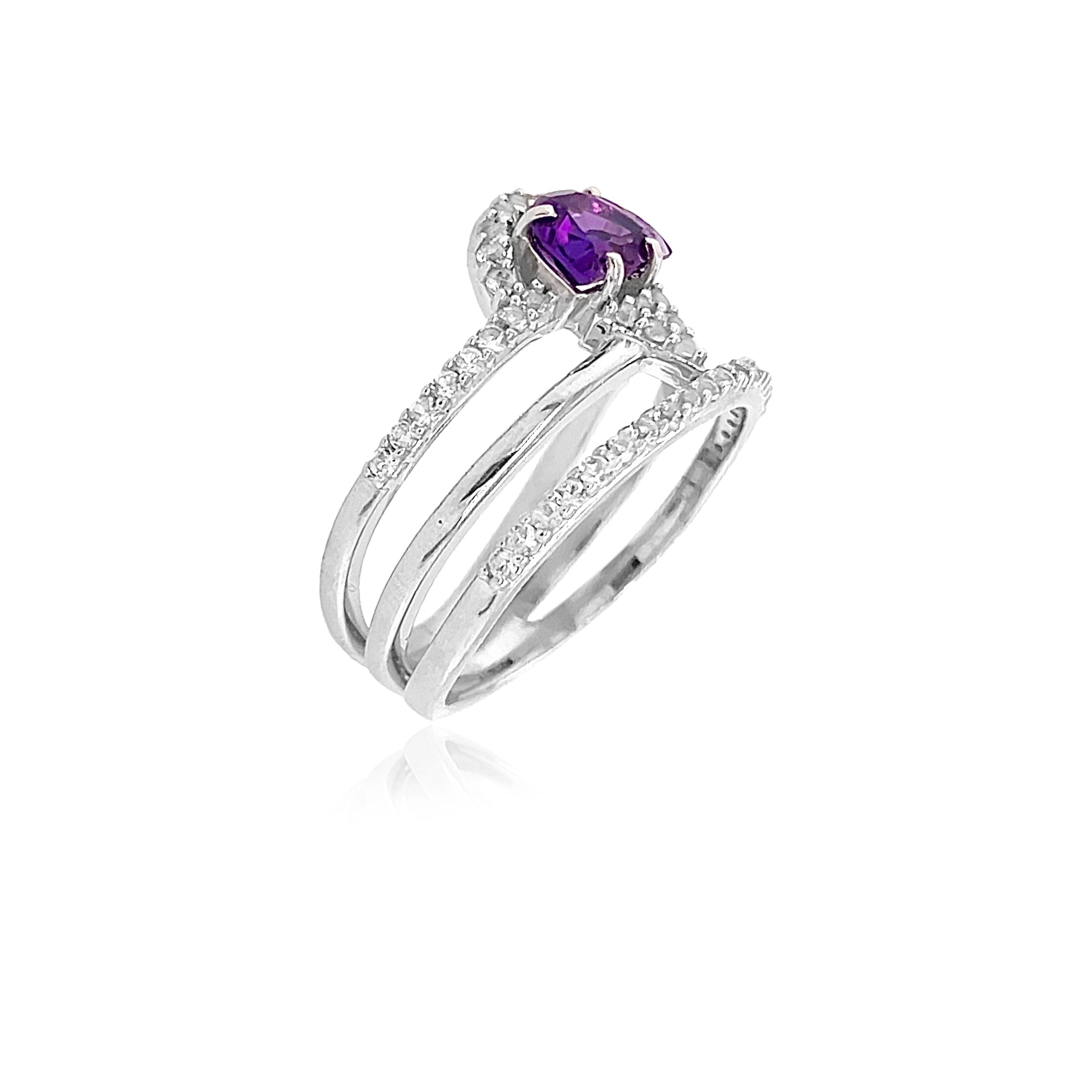 PENDULUM Ring (1321) - Amethyst / SS