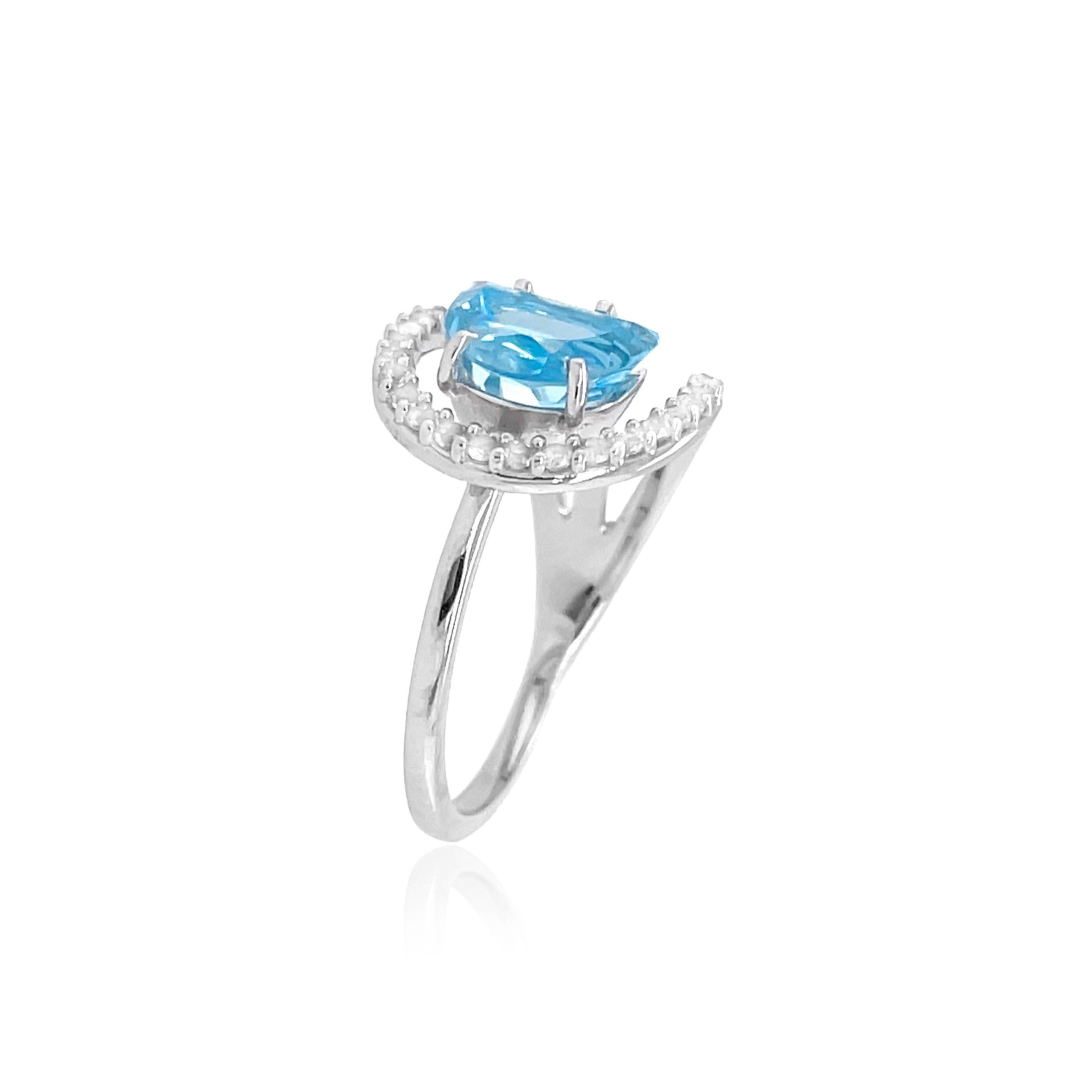 PENDULUM Ring (1321) - Blue Topaz / SS