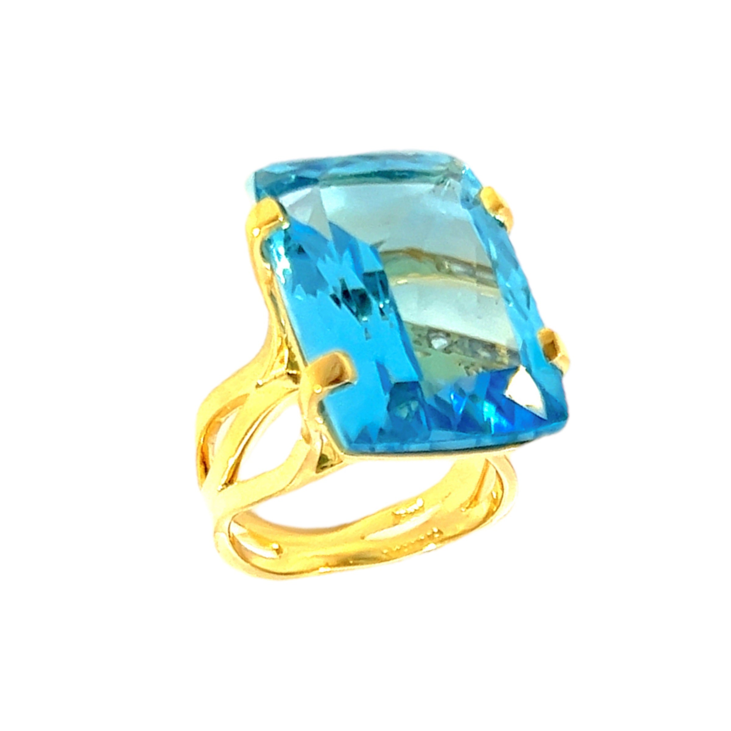 TRANSPARENZA Ring (0777) - Blue Topaz / YG