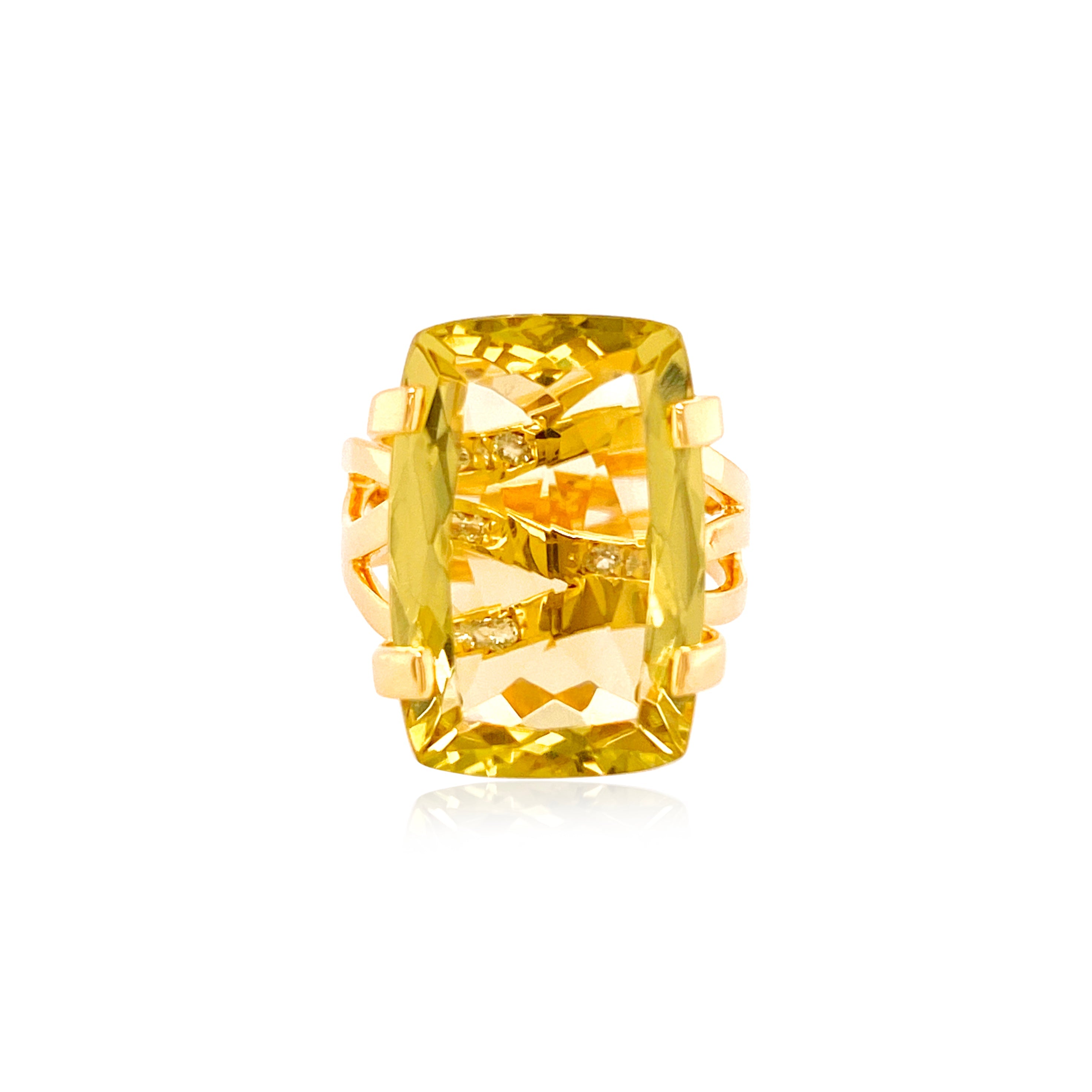 TRANSPARENZA Ring (0777) - Green Gold Quartz / YG