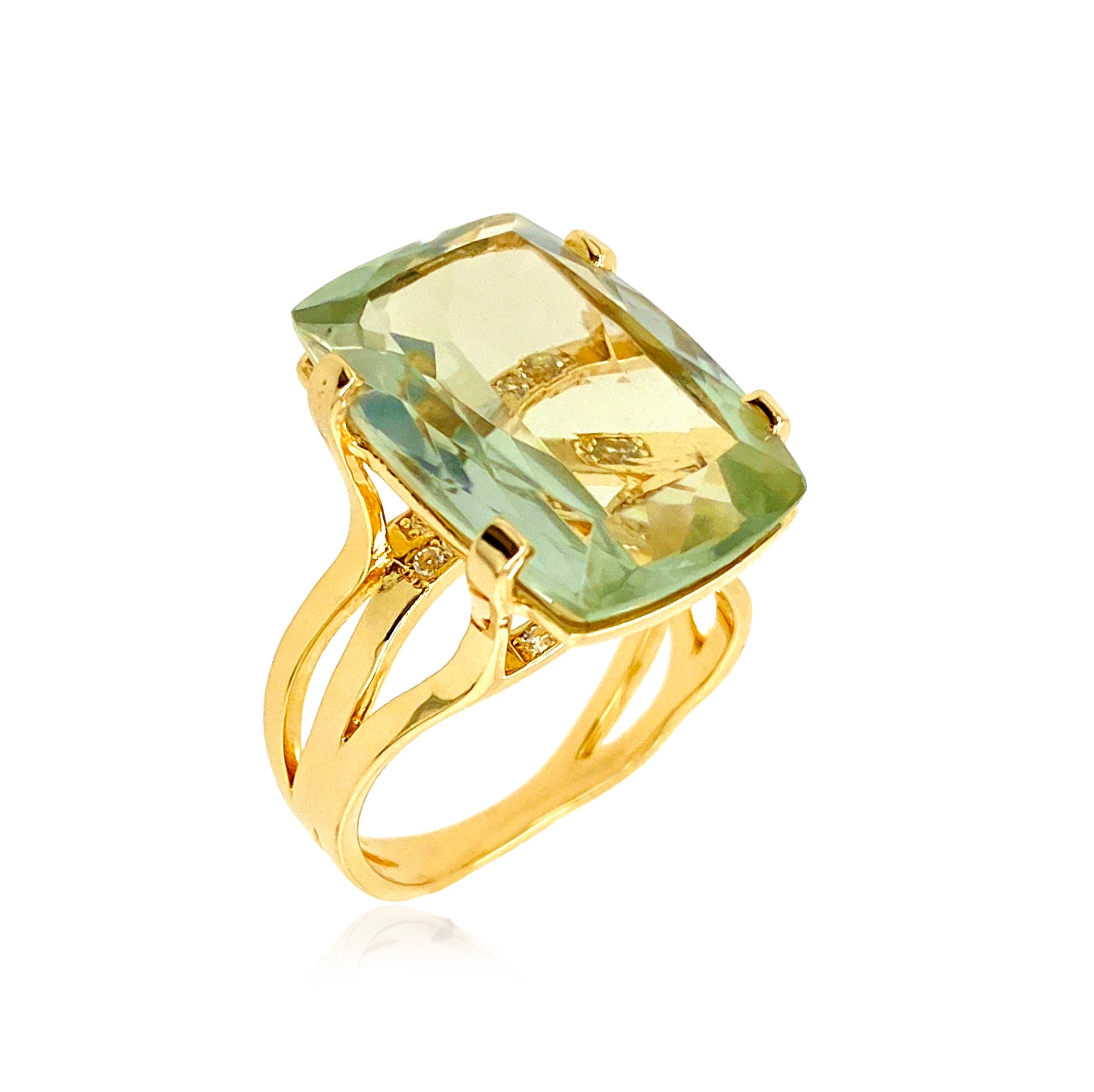 TRANSPARENZA Ring (0777) - Prasiolite / YG