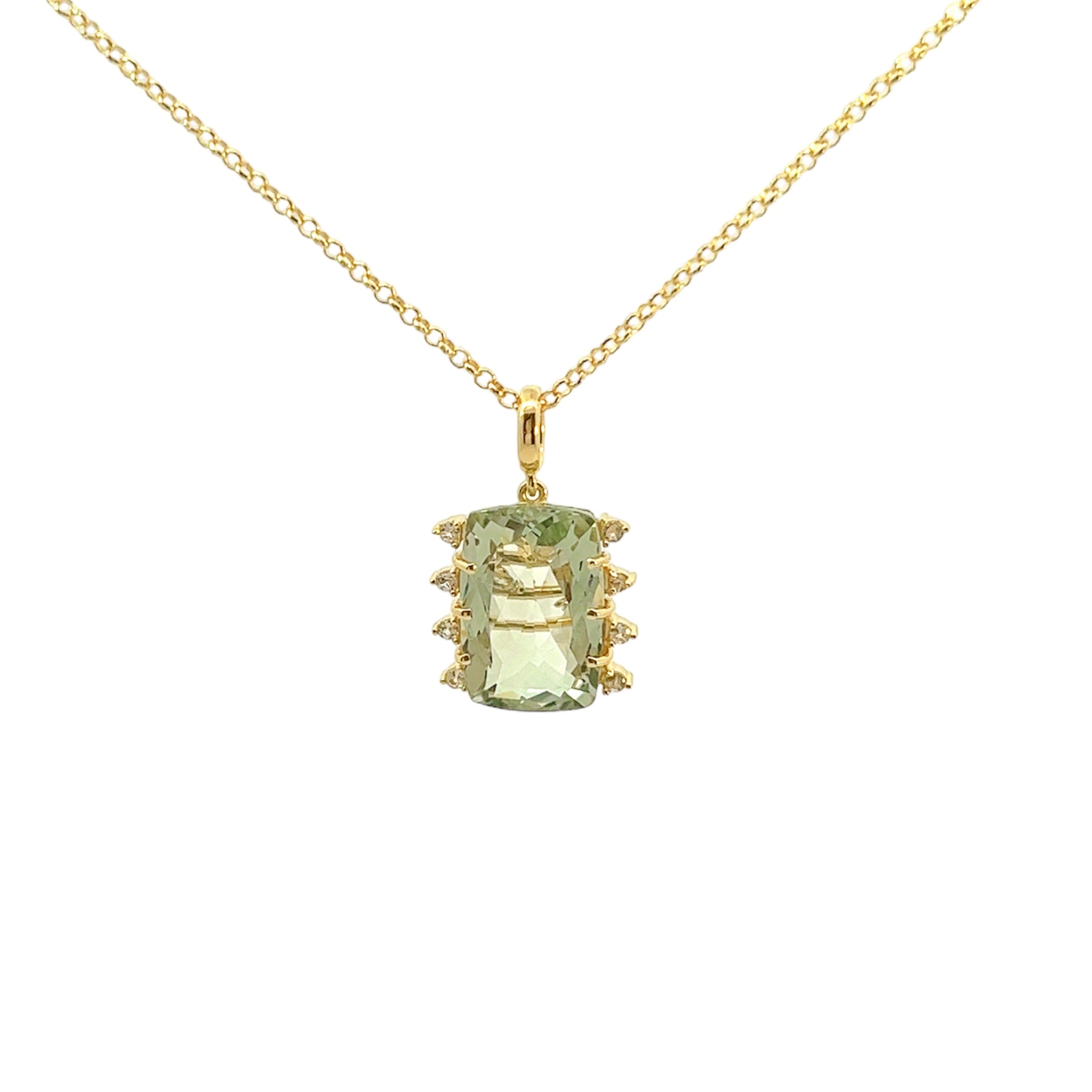 TRANSPARENZA Necklace (0802) - Prasiolite / YG