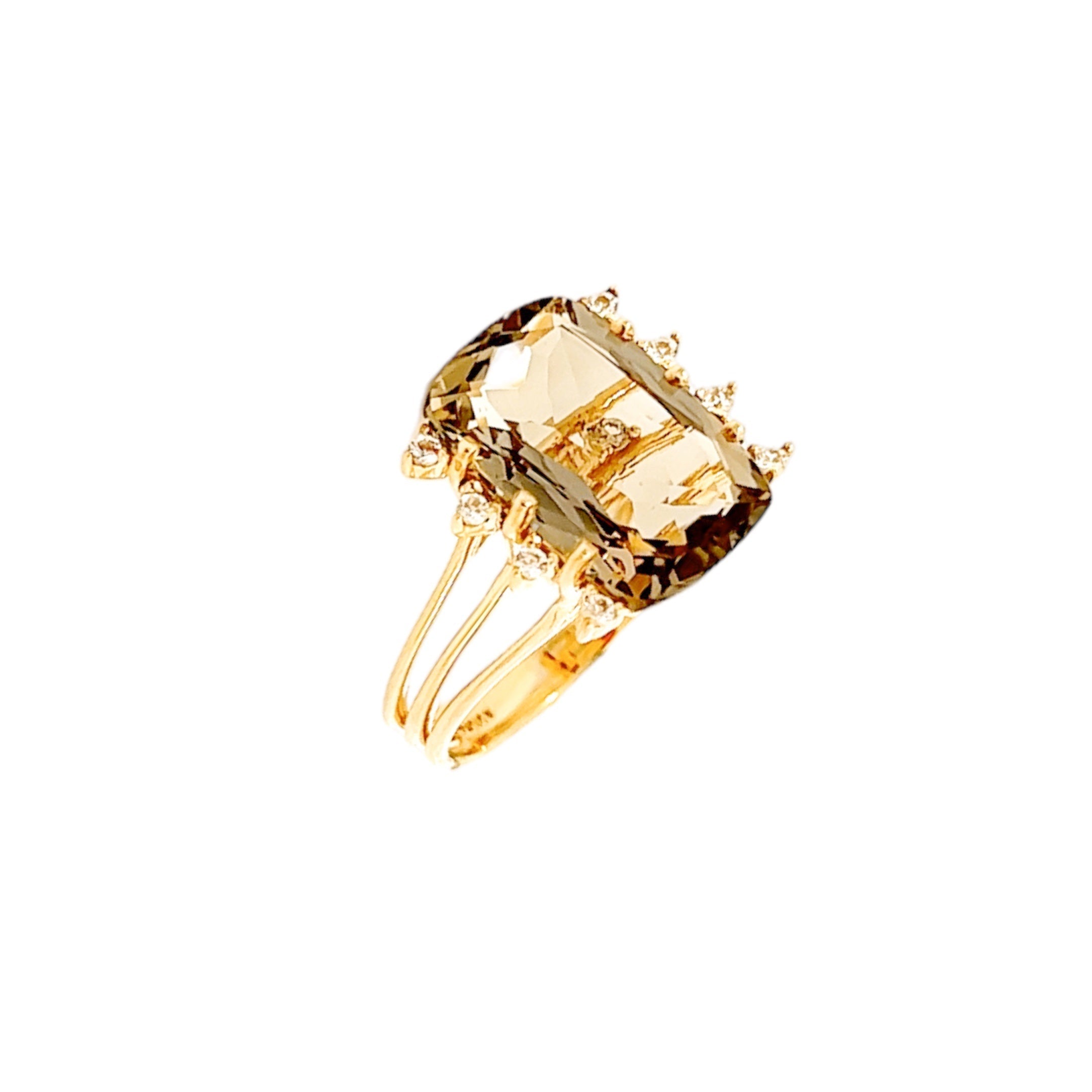 TRANSPARENZA Ring (0802) - Smoky Quartz / YG