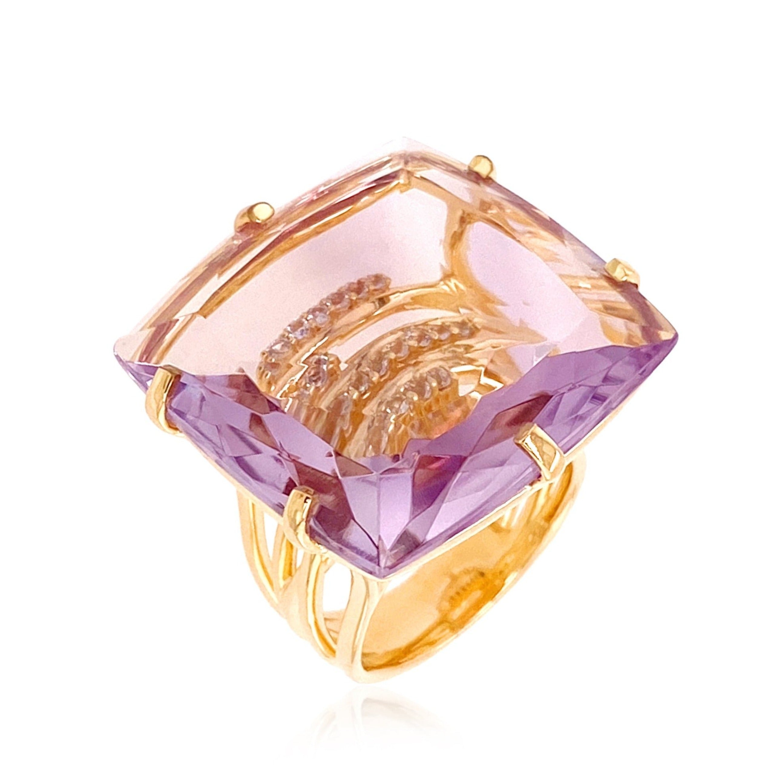 TRANSPARENZA Ring (1052) - Pink Amethyst / YG