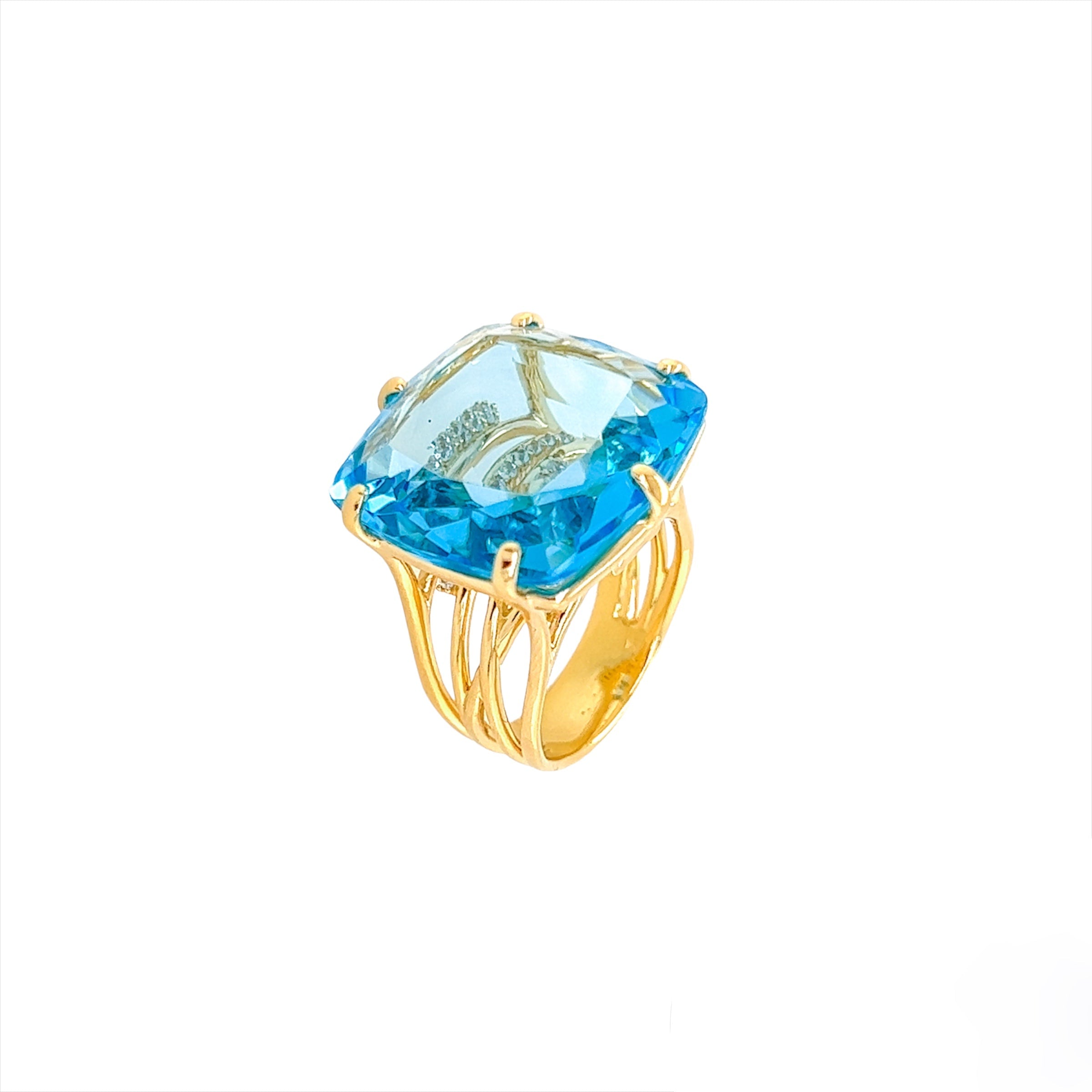 TRANSPARENZA Ring (1052) - Blue Topaz / YG