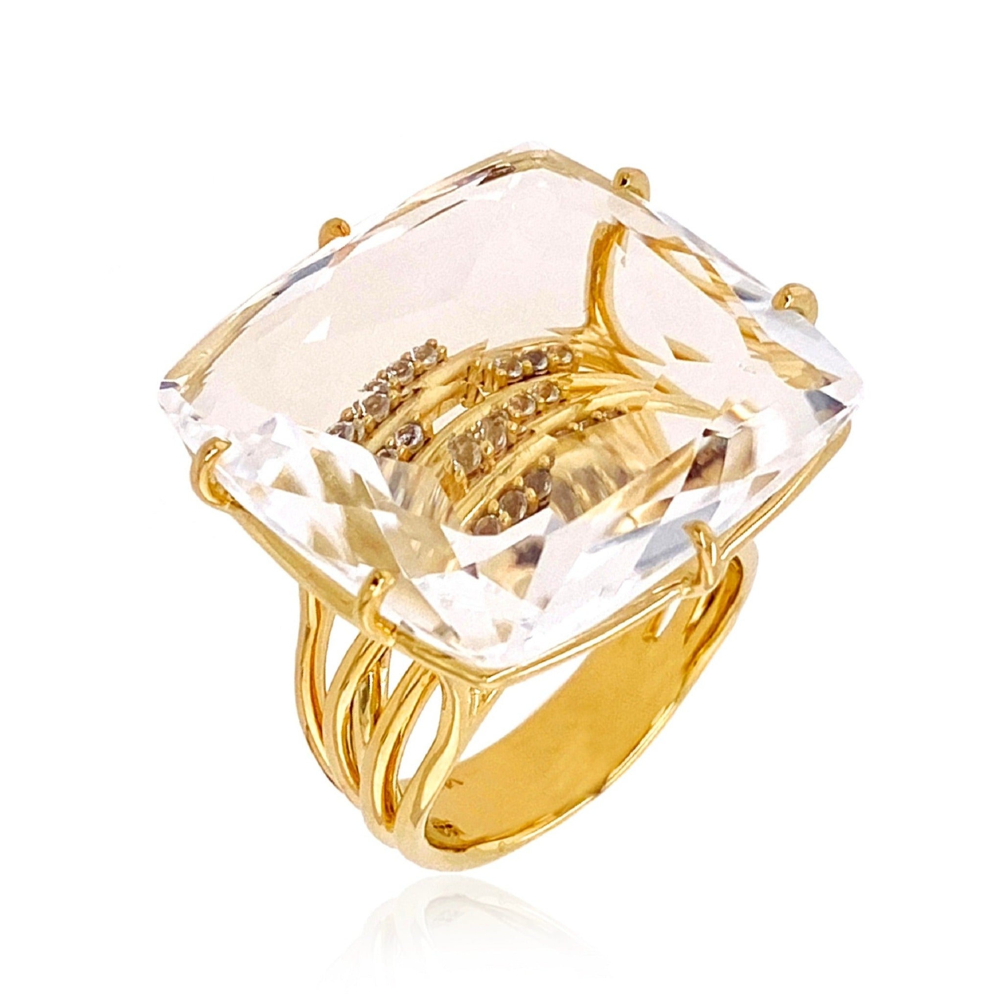 TRANSPARENZA Ring (1052) - Crystal / YG