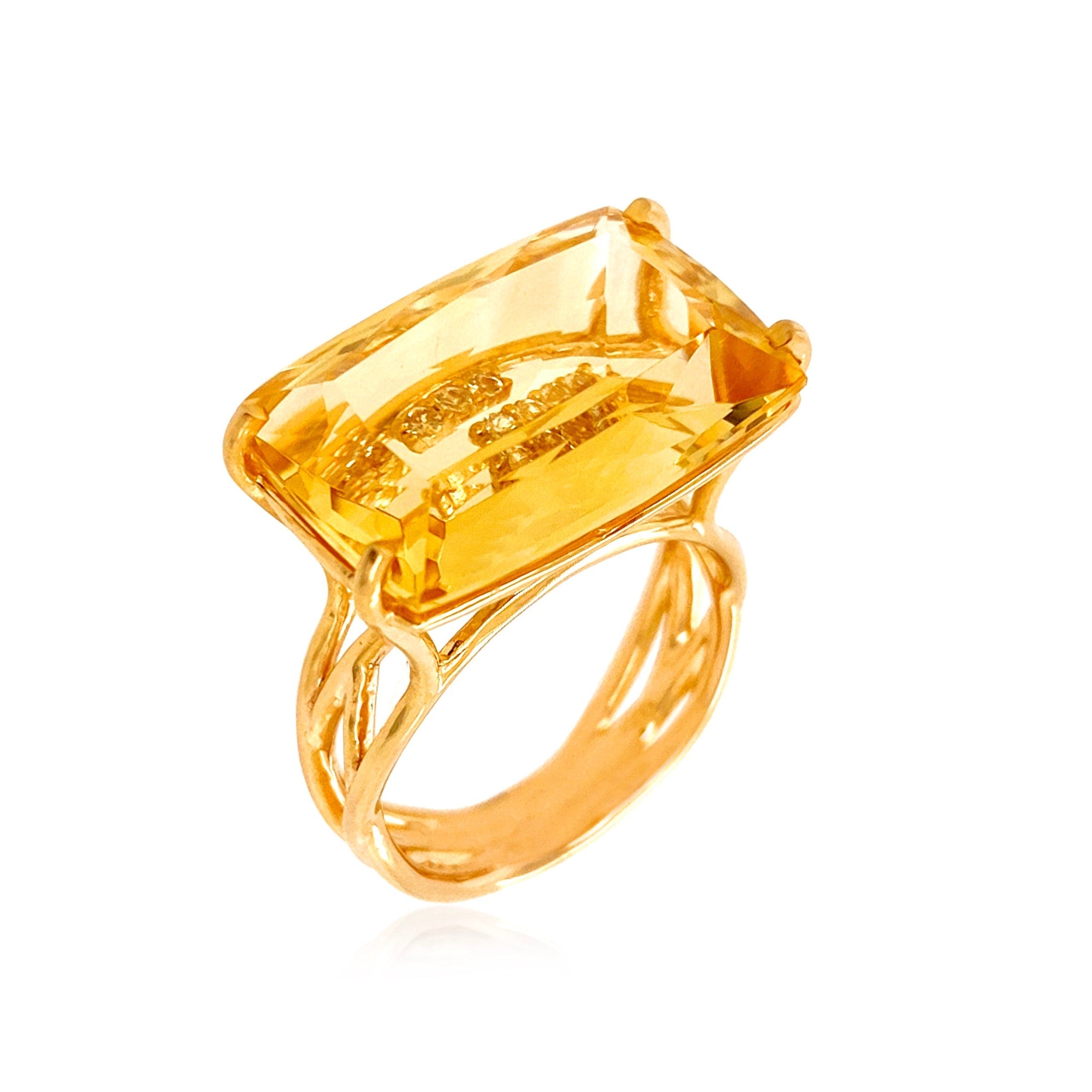 TRANSPARENZA Ring (1052) - Light Citrine / YG