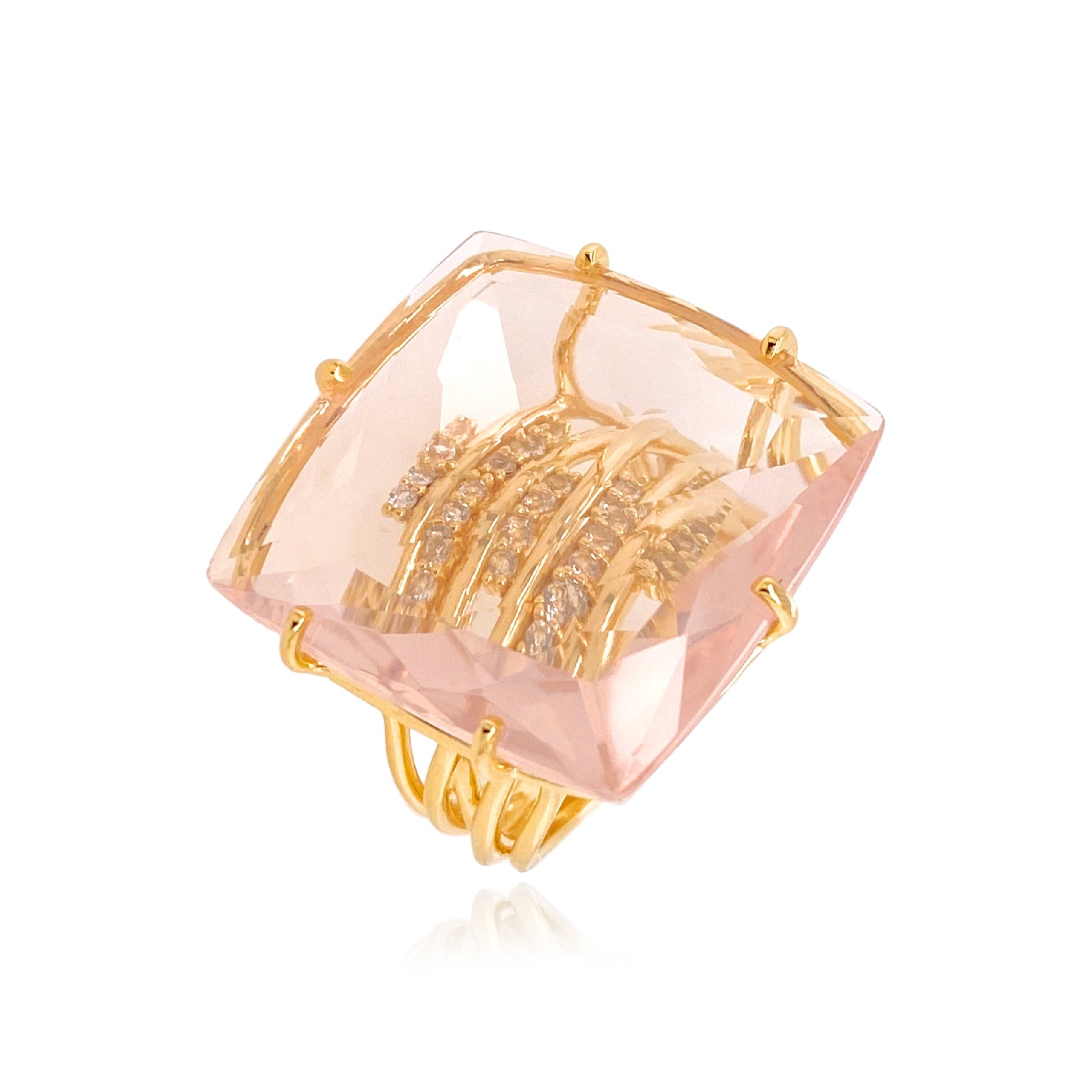 TRANSPARENZA Ring (1052) - Rose Quartz / YG