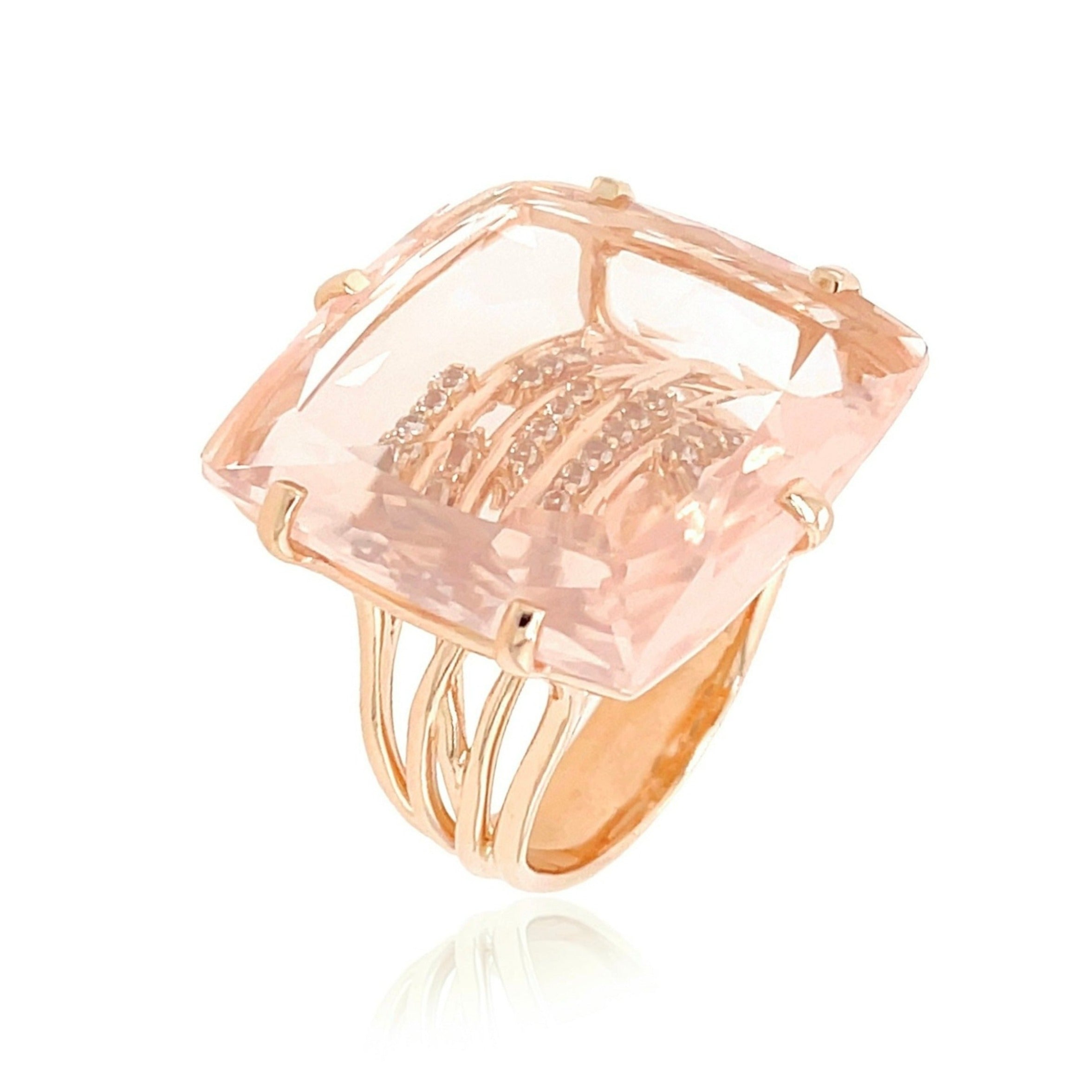 TRANSPARENZA Ring (1052) - Rose Quartz / YG