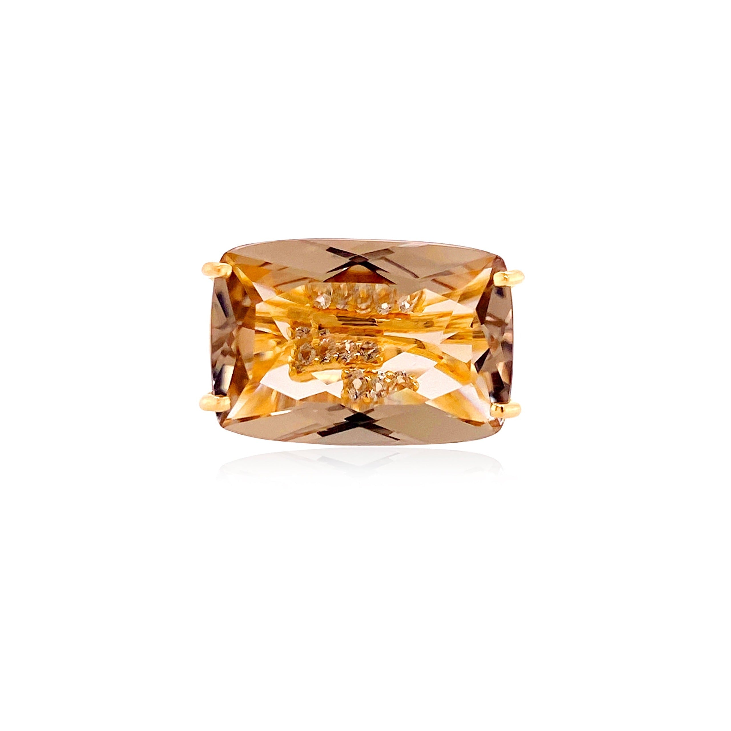 TRANSPARENZA Ring (1052) - Smoky Quartz / YG