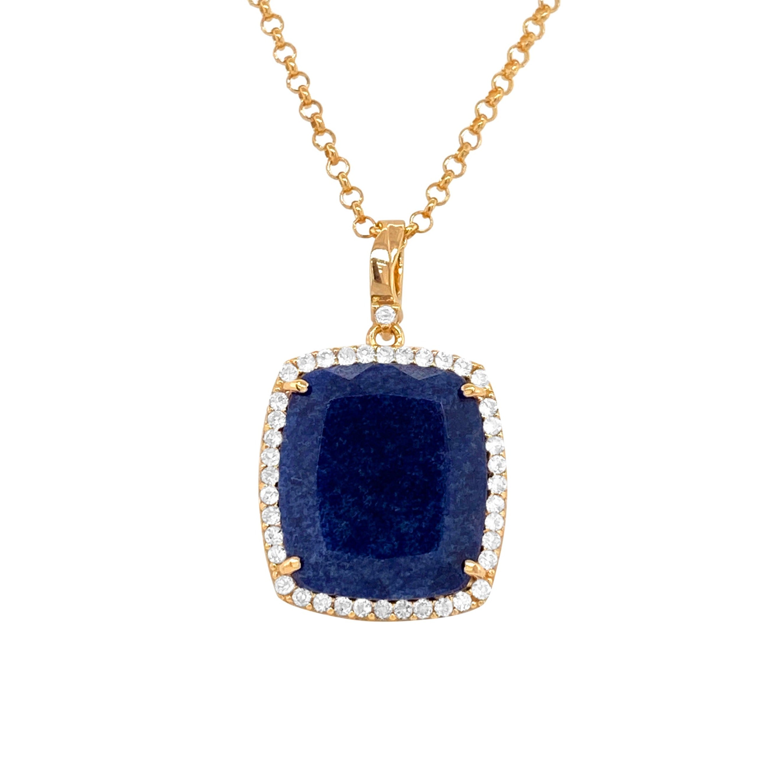 ECLECTIC Necklace (1134) - Navy Blue Quartz / YG