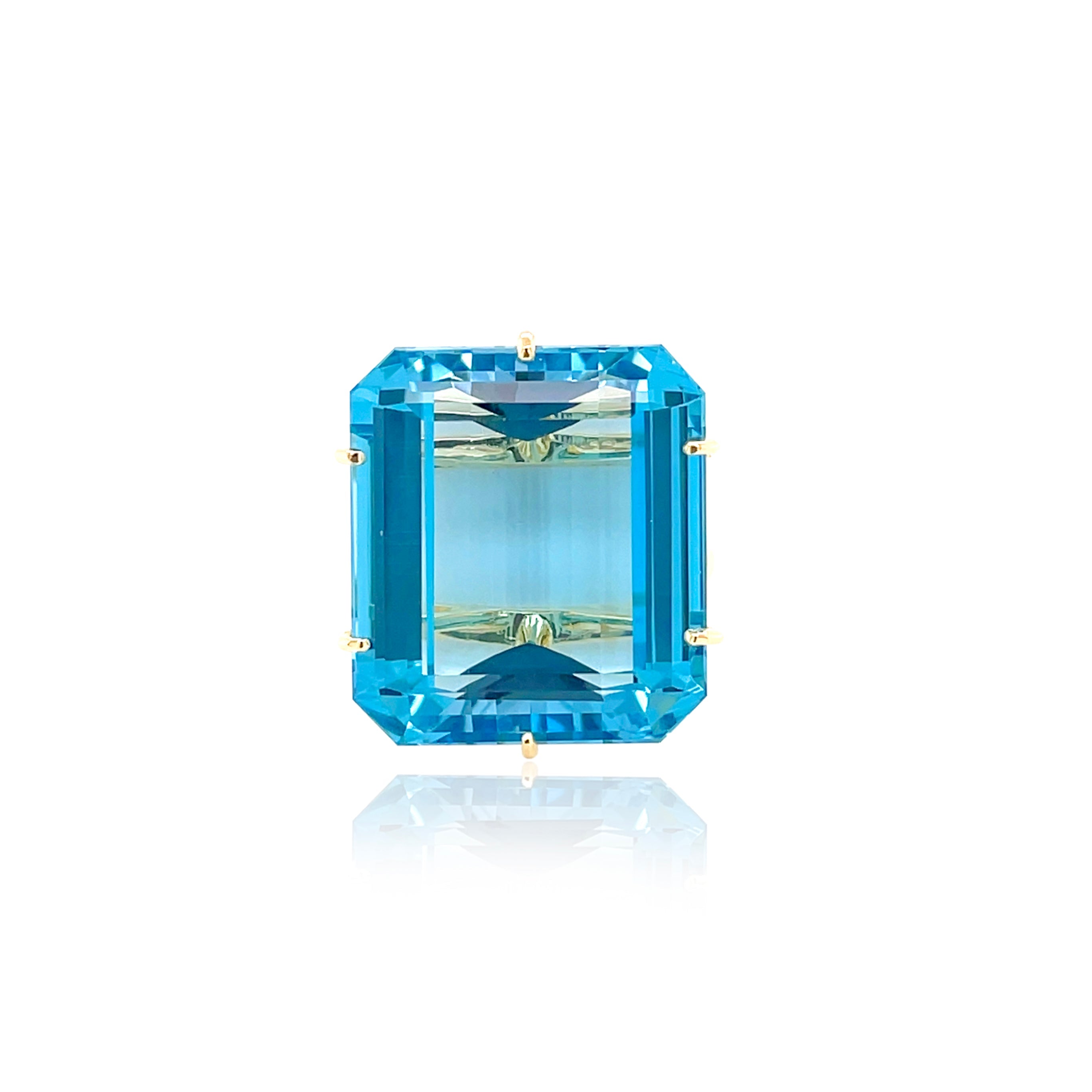 COLUNA Ring (1156) - Blue Topaz / YG