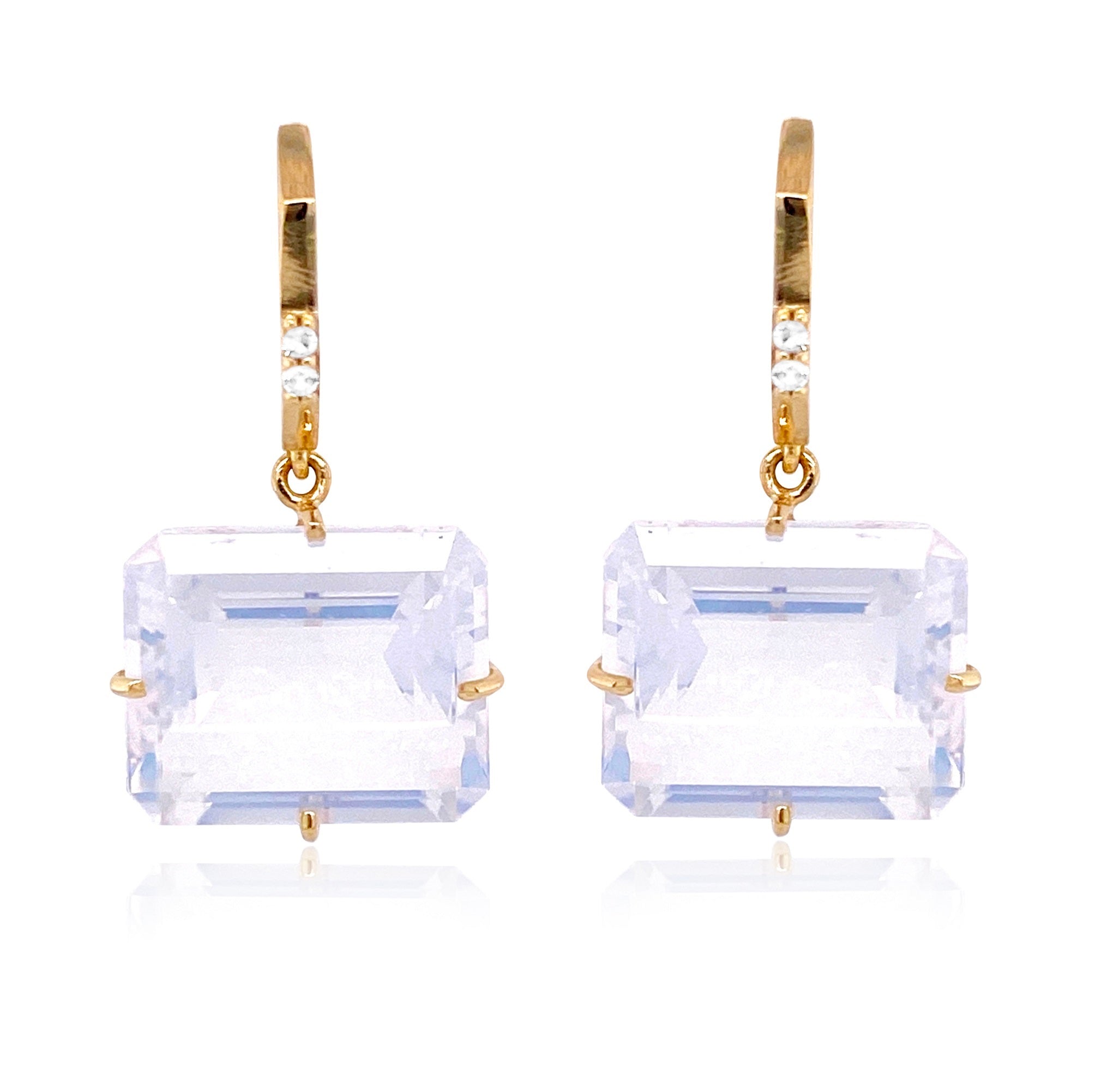 COLUNA Earrings (1156) - Opal Quartz / YG