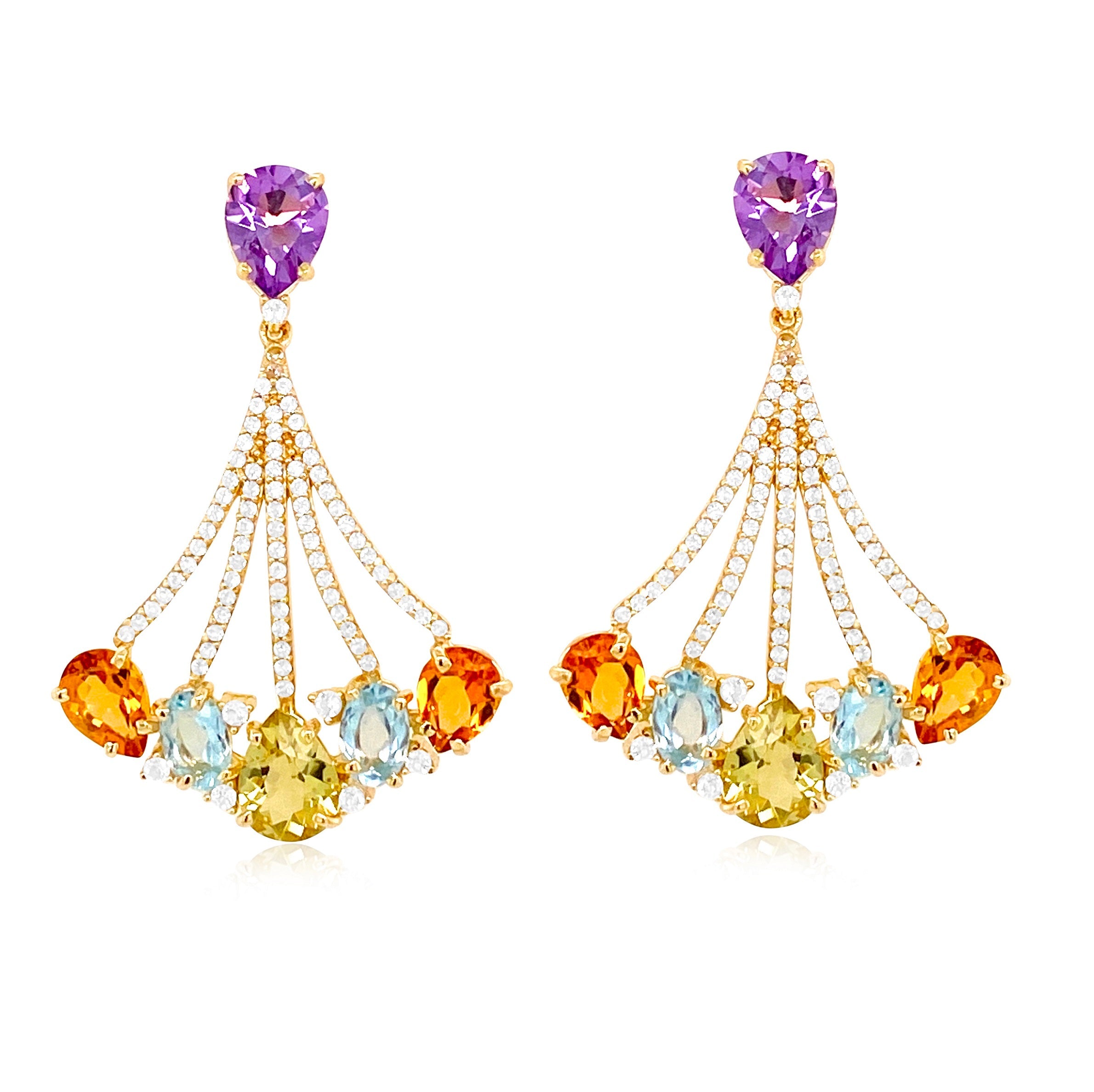 VILLA RICA Earrings (1213) - Mixed Gemstones / YG