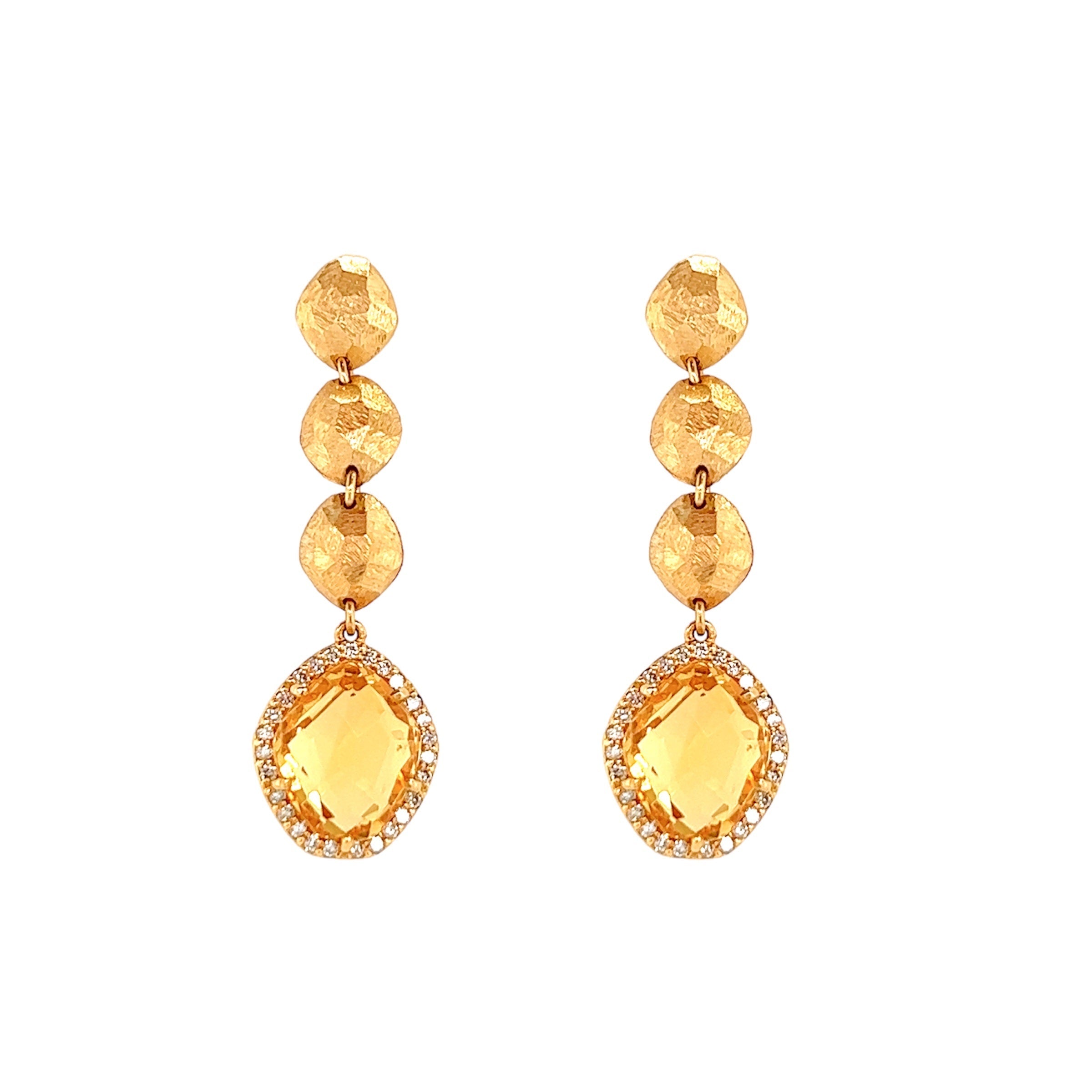 18K PANORAMA Earrings (1246) - Citrine / YG