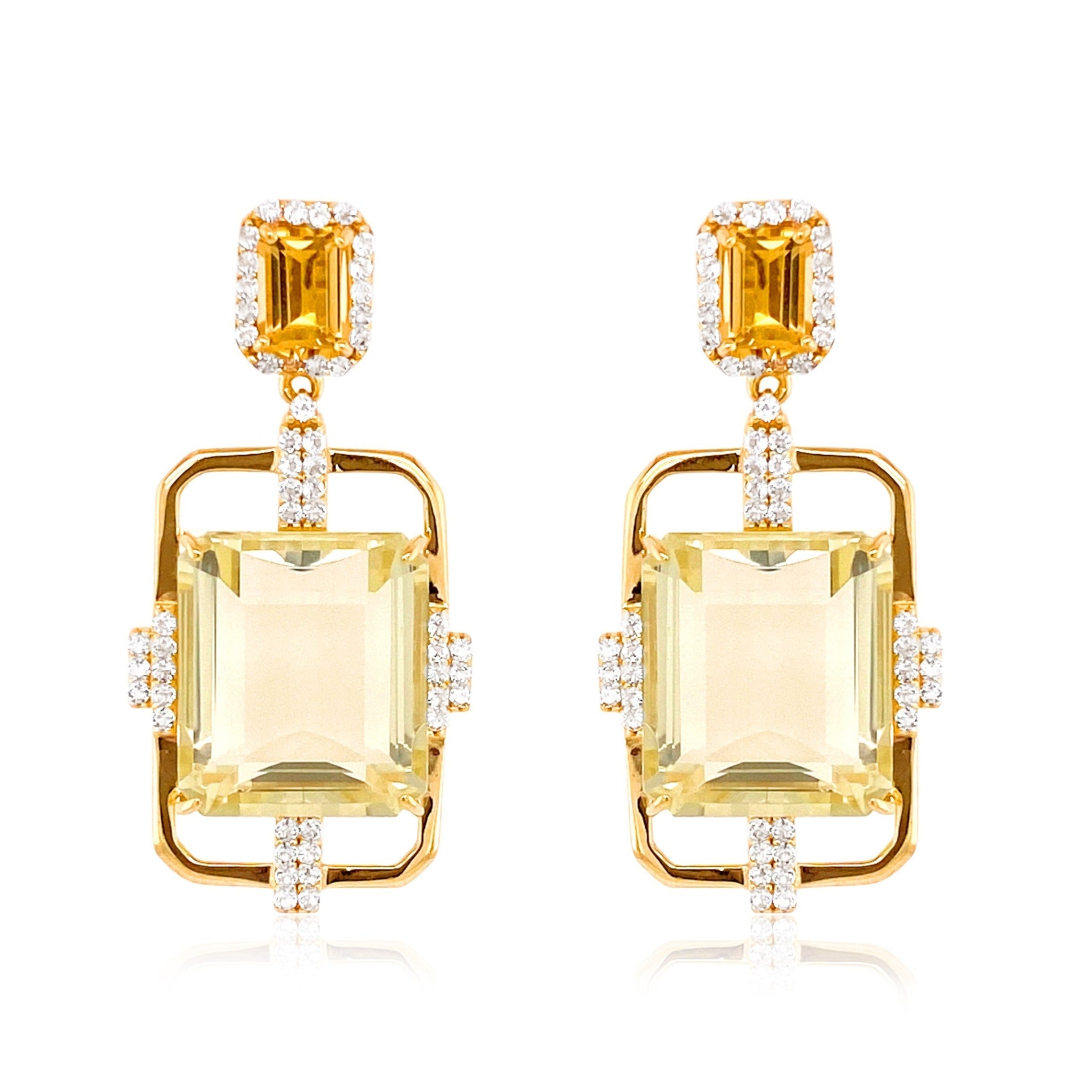 ECLECTIC Earrings (1247) - Off-White Citrine, Citrine  / YG