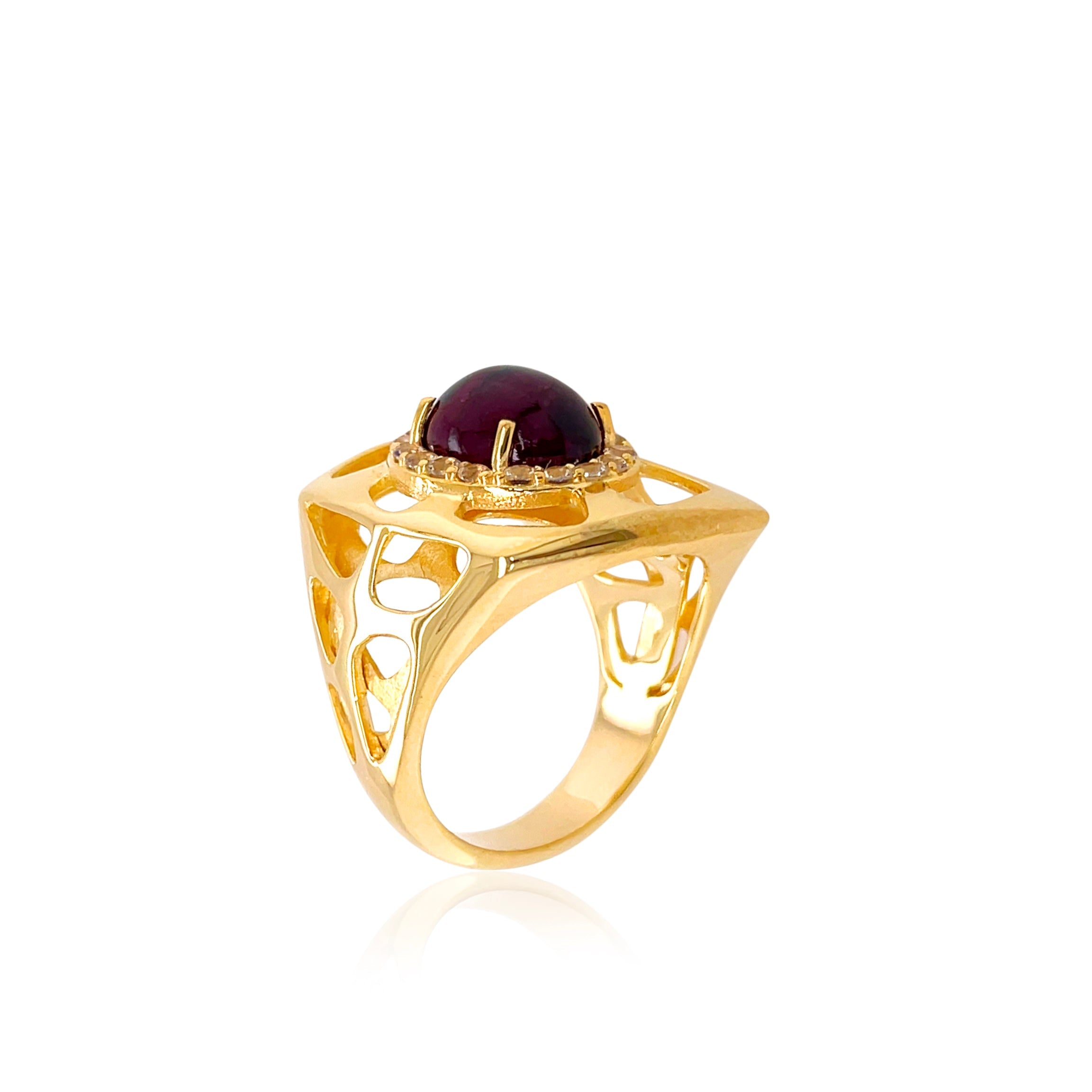 PULSE Ring (1286) - Rhodolite / YG