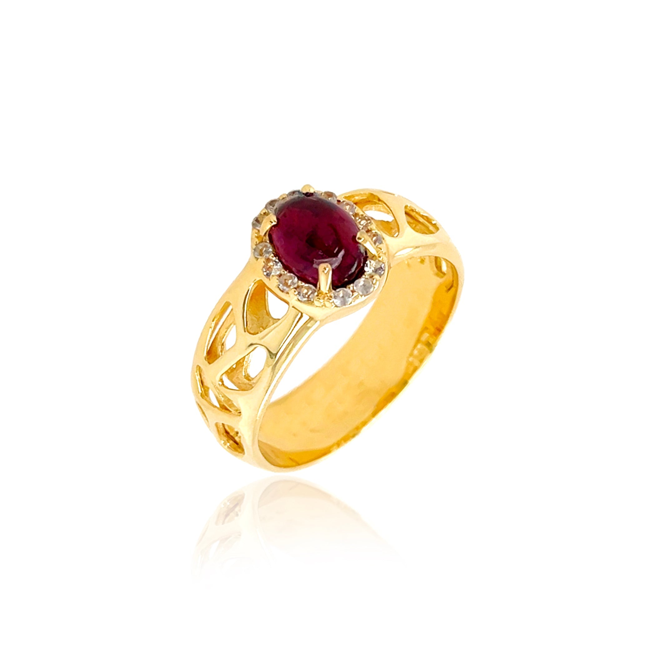 PULSE Ring (1286) - Rhodolite / YG