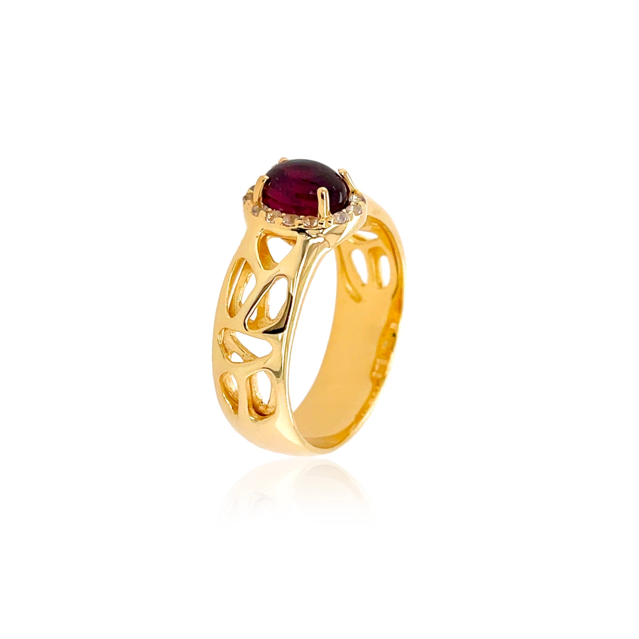 PULSE Ring (1286) - Rhodolite / YG