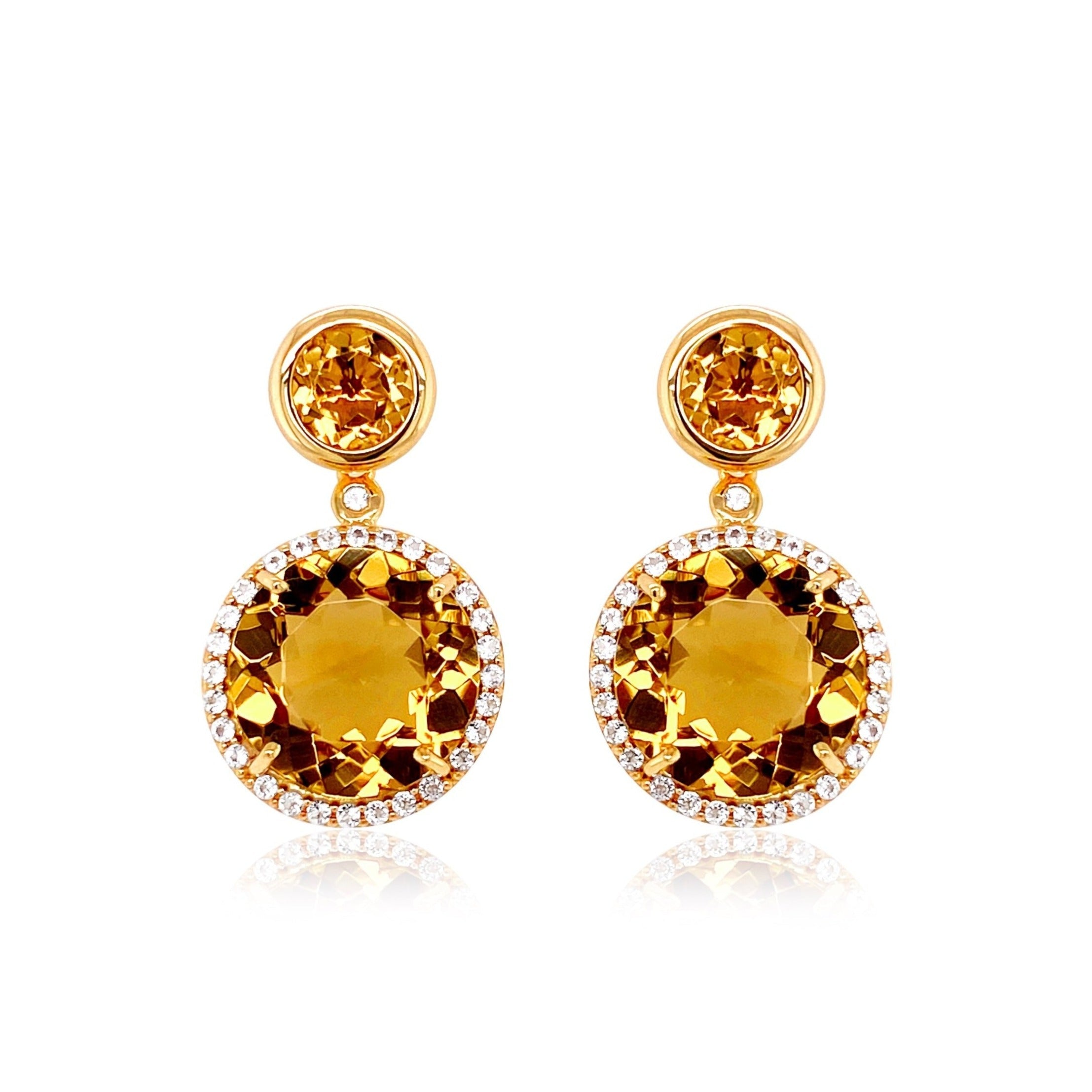 SIGNATURE Earrings (1287) - Champagne Citrine / YG