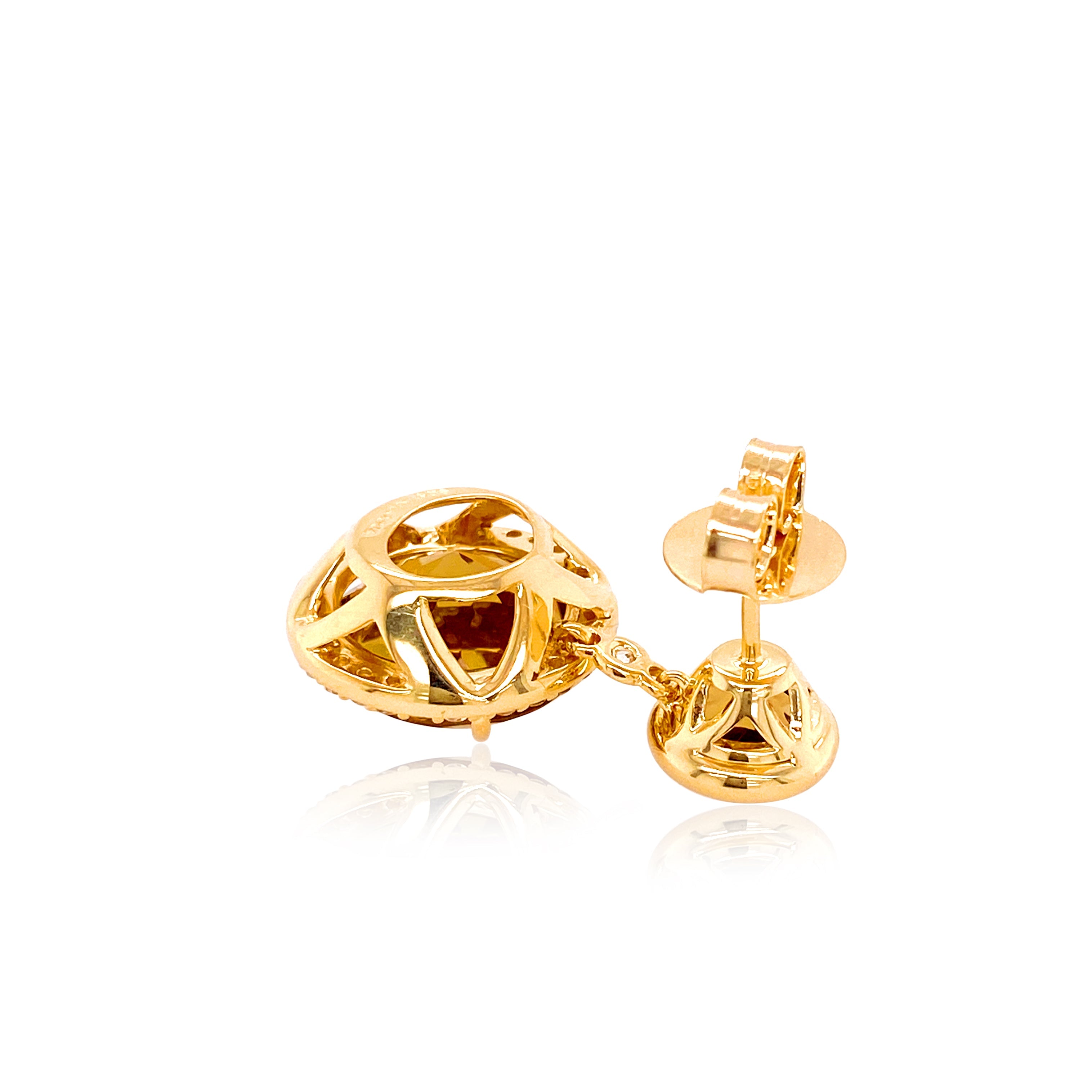 SIGNATURE Earrings (1287) - Champagne Citrine / YG