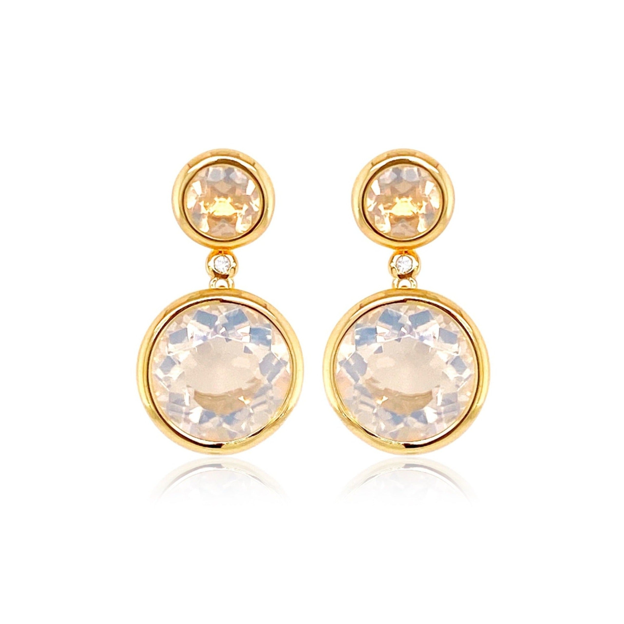 SIGNATURE Earrings (1287) - Opal Quartz / YG