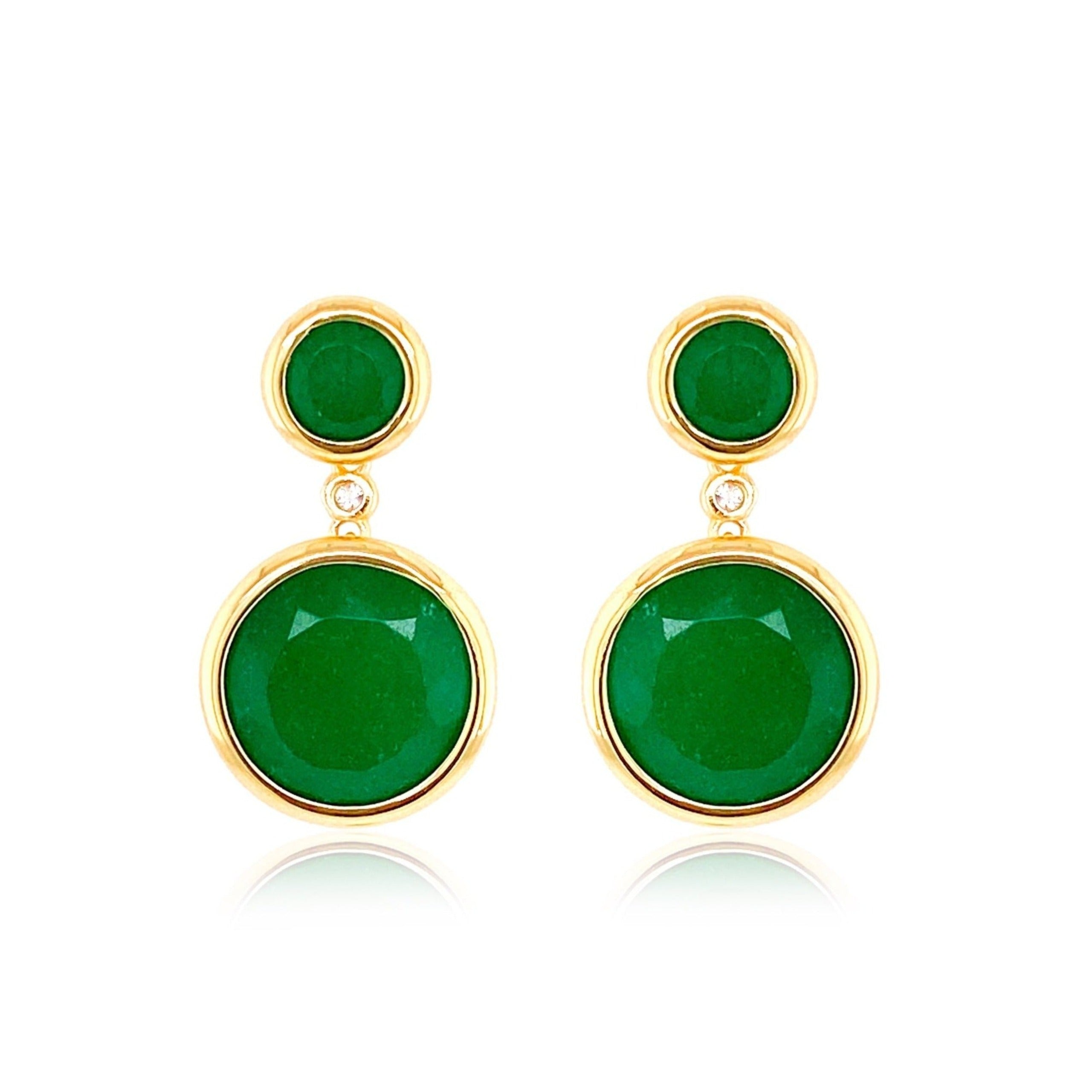 SIGNATURE Earrings (1287) - Green Quartz / YG