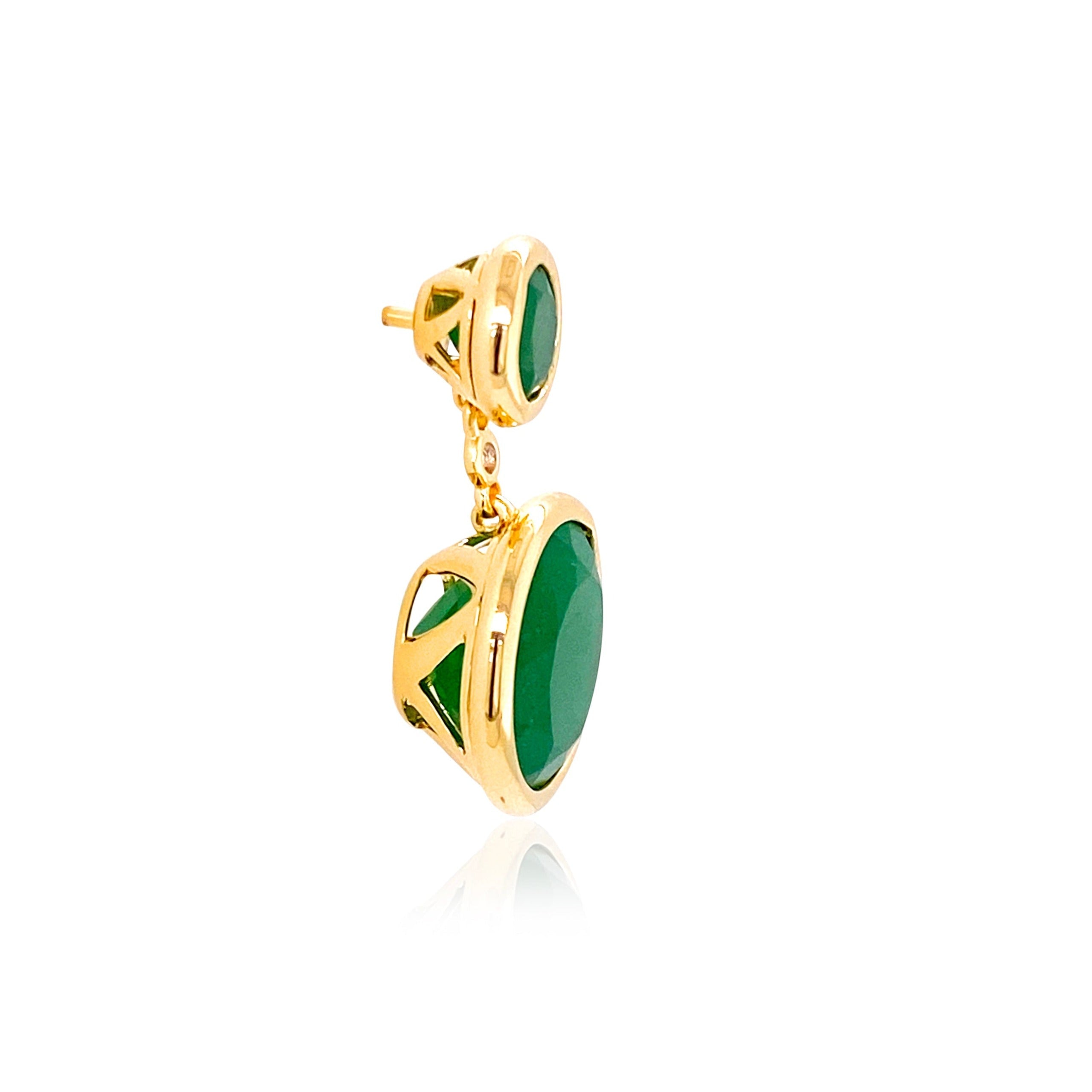 SIGNATURE Earrings (1287) - Green Quartz / YG