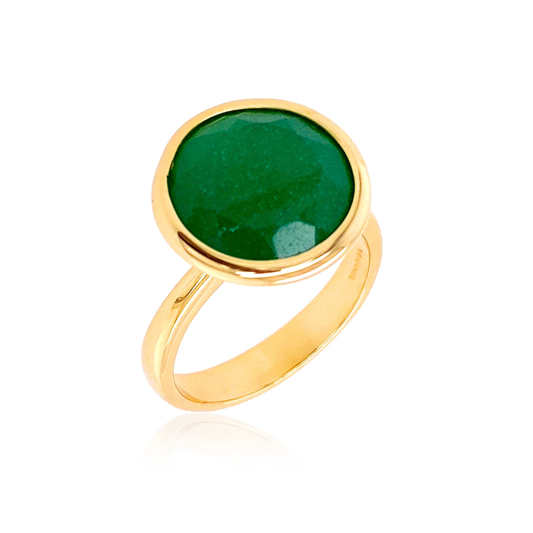 SIGNATURE Ring (1287) - Green Quartz / YG