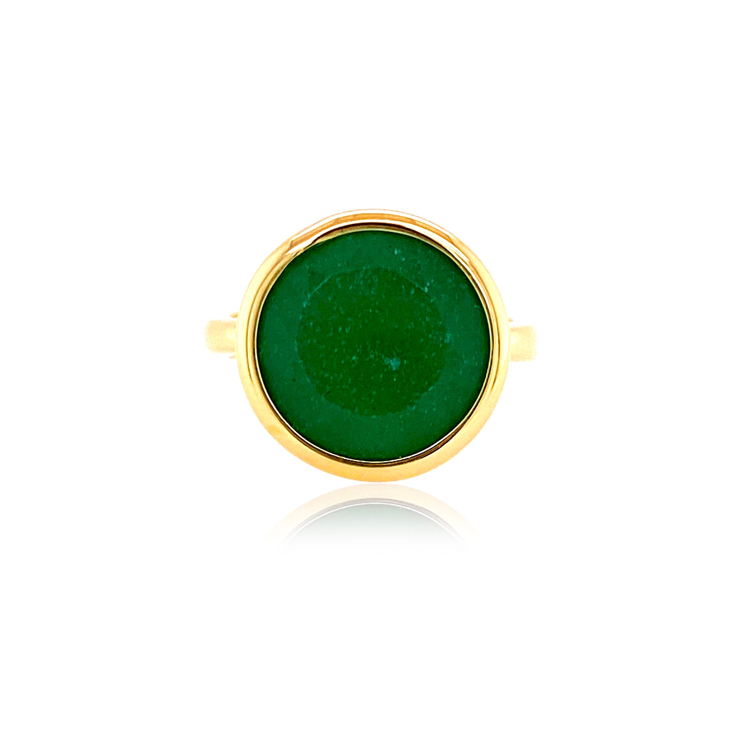 SIGNATURE Ring (1287) - Green Quartz / YG