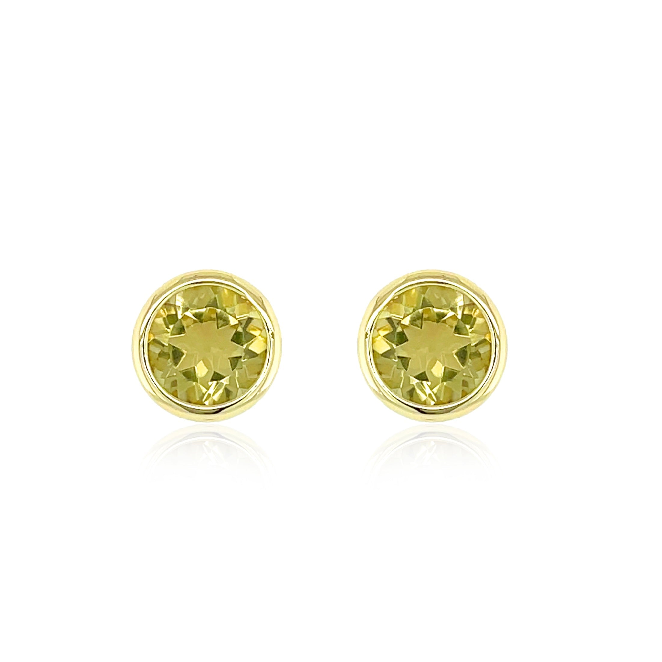 SIGNATURE Earrings (1287) - Olive Quartz / YG