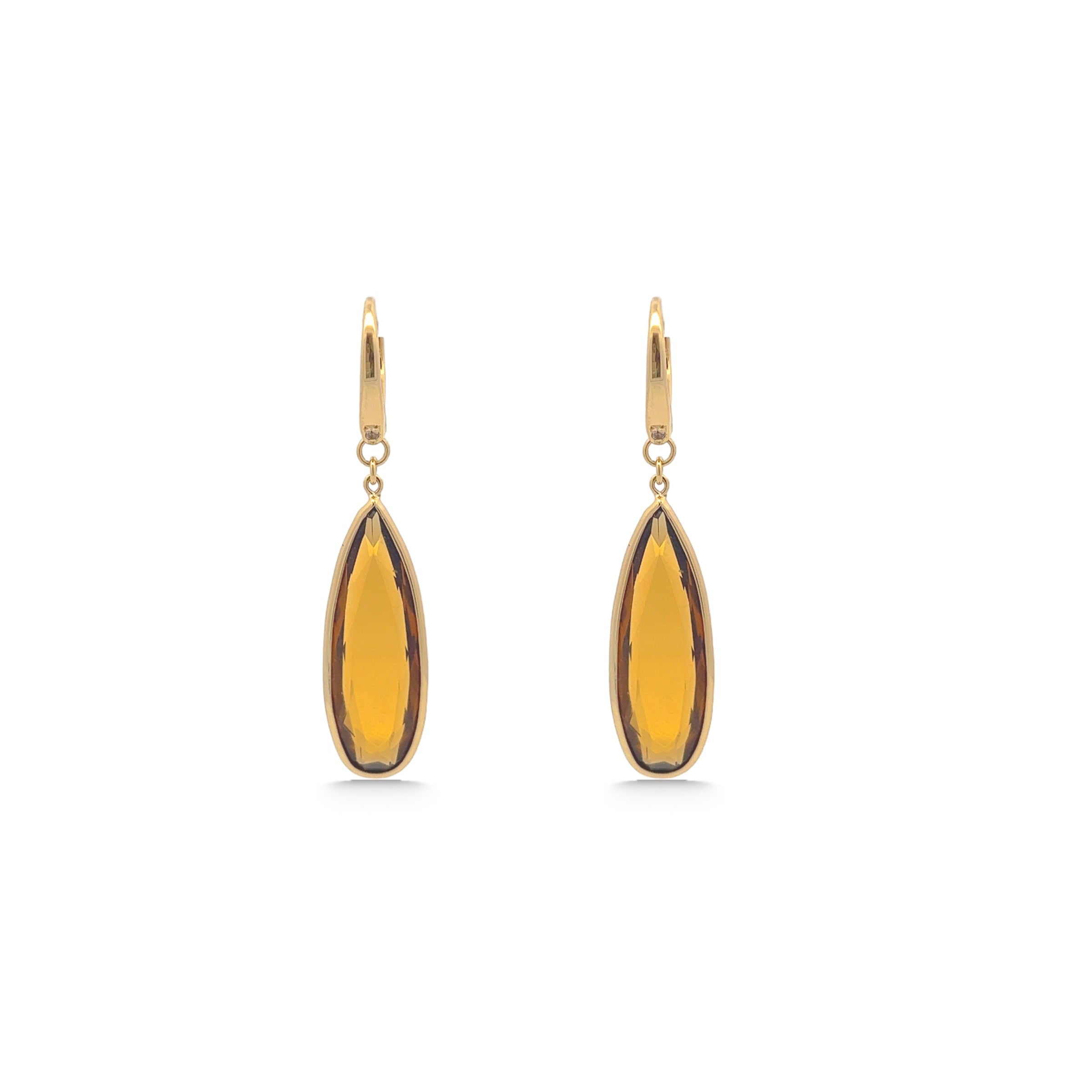 Classic Earrings (1316) - Champagne Citrine / YG