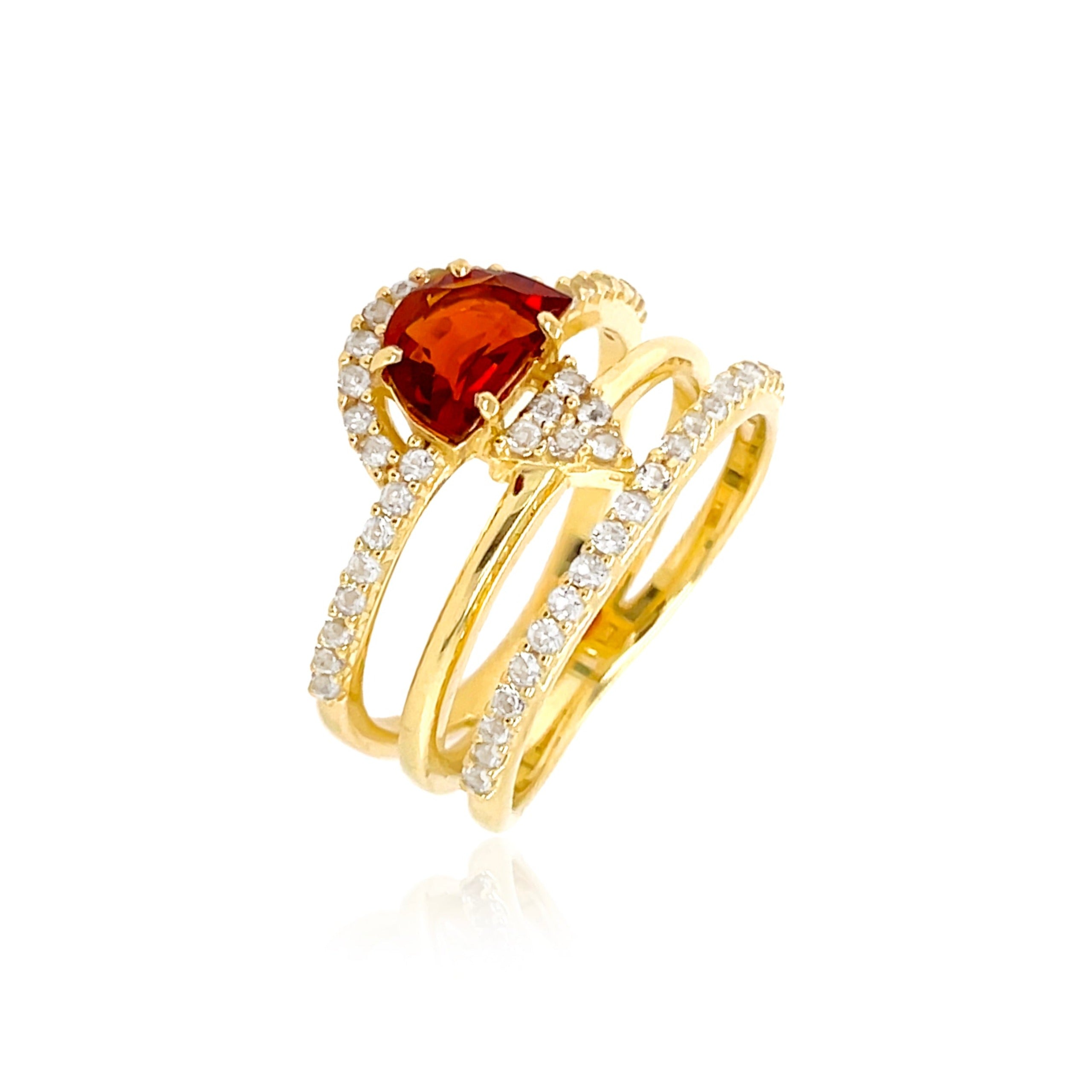 PENDULUM Ring (1321) - Madeira Citrine / YG