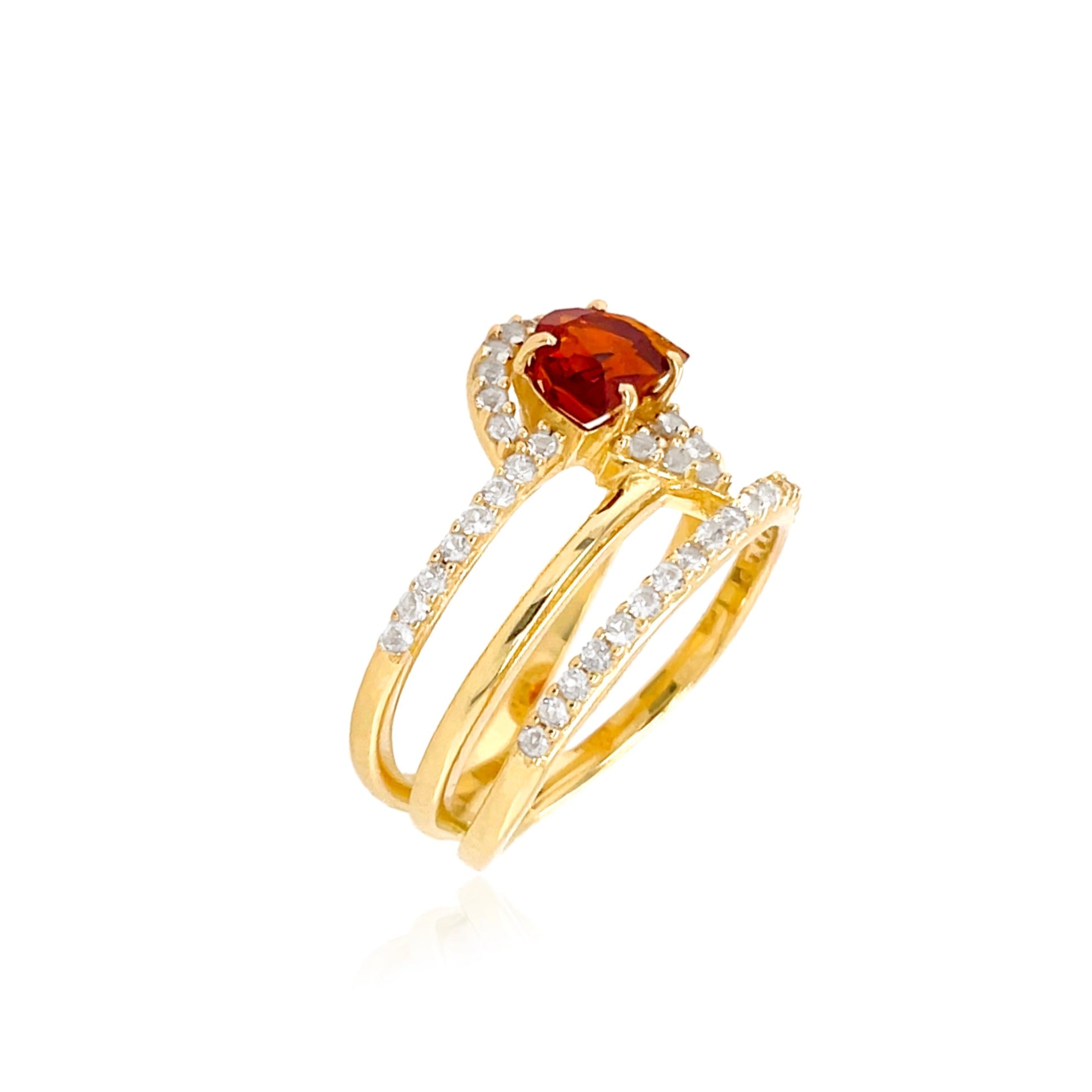 PENDULUM Ring (1321) - Madeira Citrine / YG