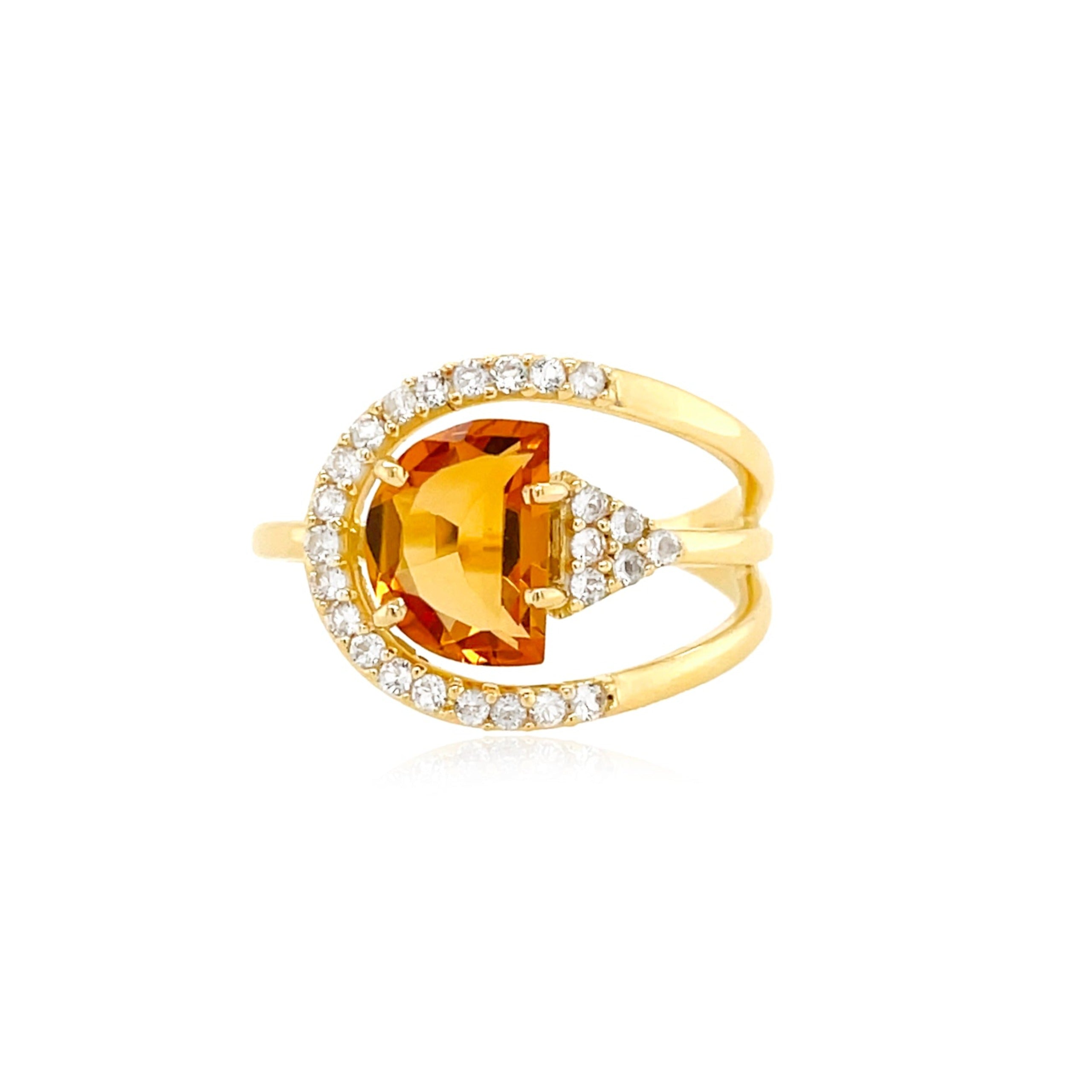 PENDULUM Ring (1321) - Yellow Citrine / YG