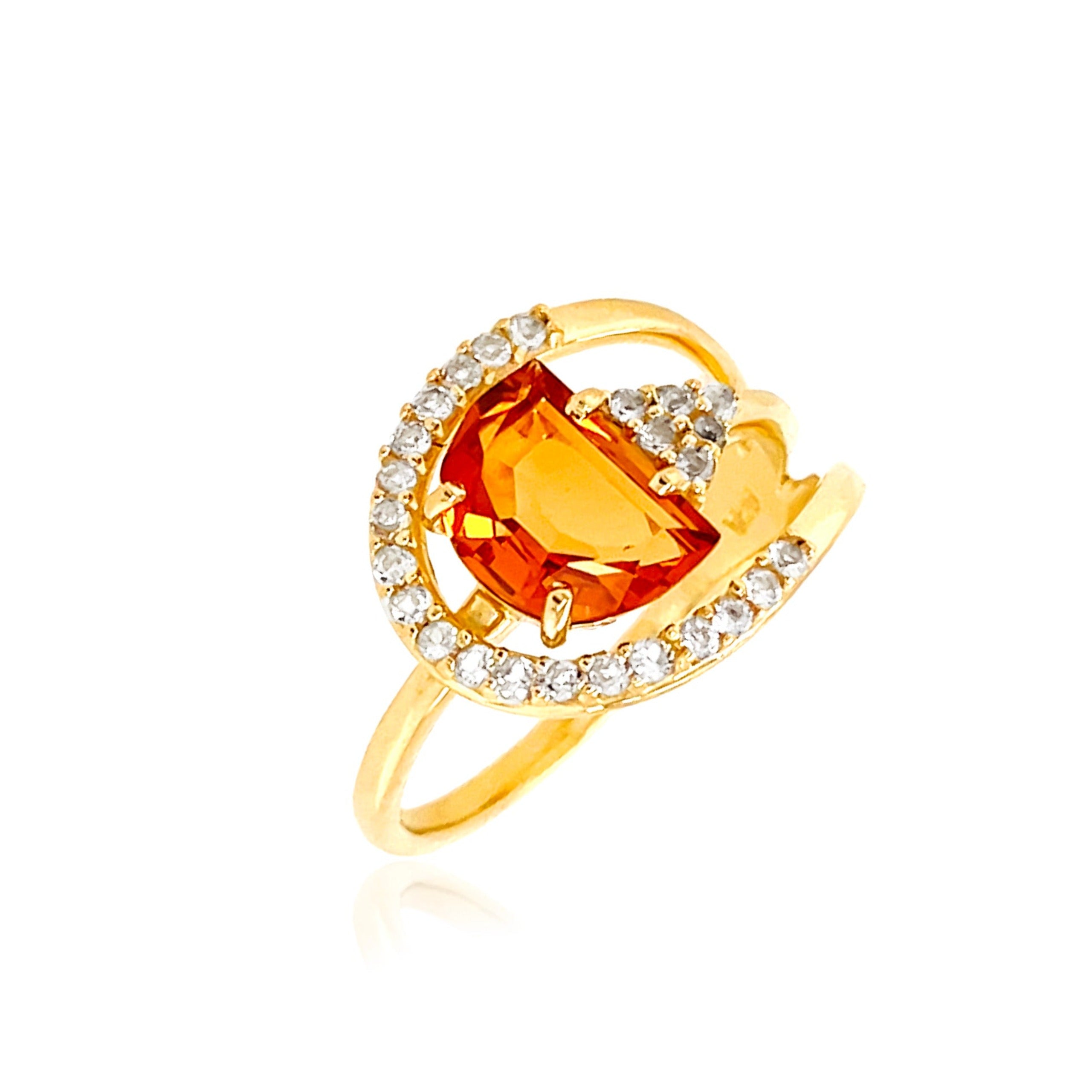 PENDULUM Ring (1321) - Yellow Citrine / YG