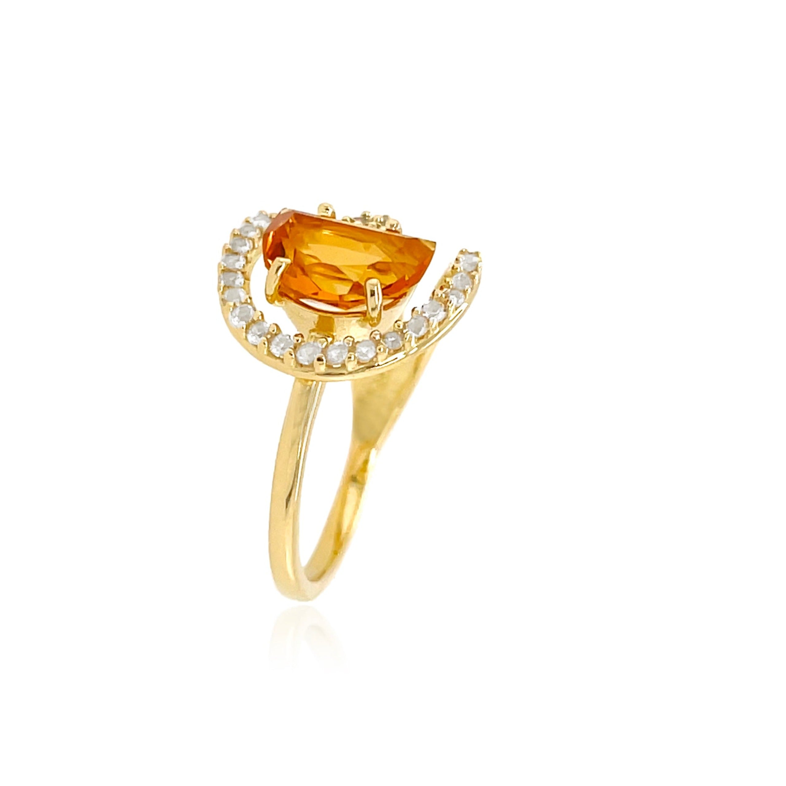 PENDULUM Ring (1321) - Yellow Citrine / YG