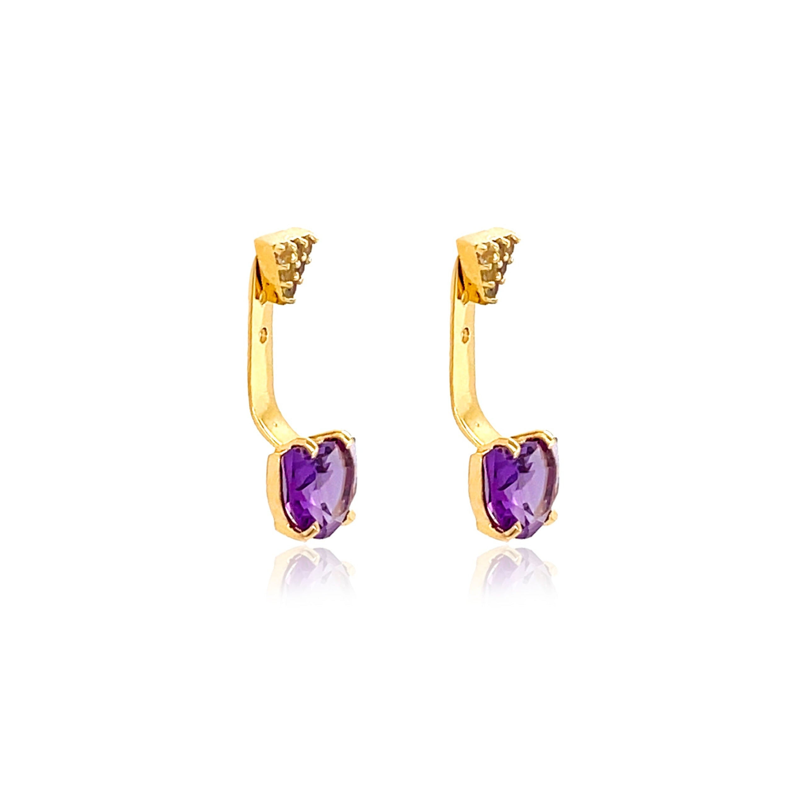 PENDULUM Earrings (1323) - Amethyst / YG