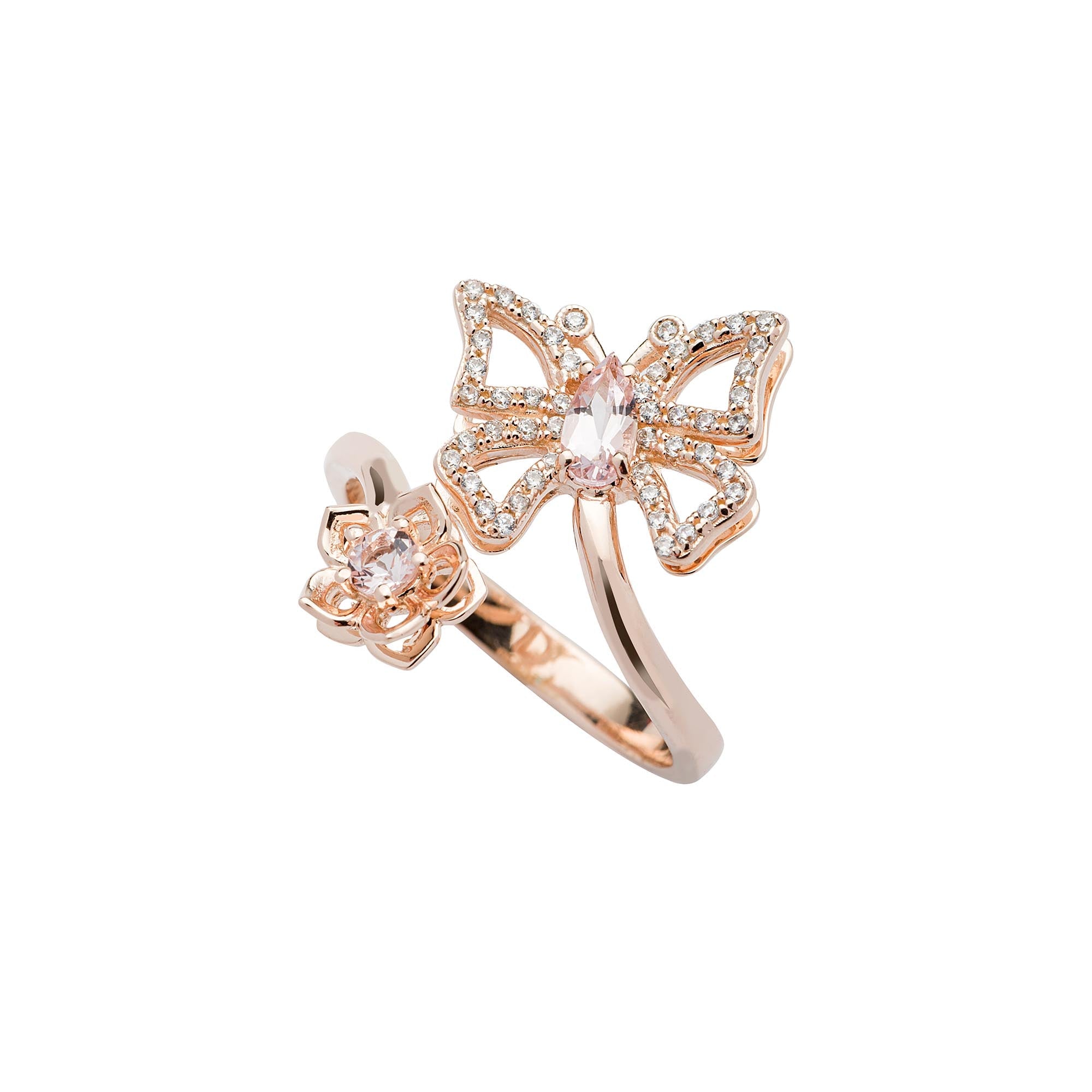 Butterfly Ring (1327) - Morganite / RG