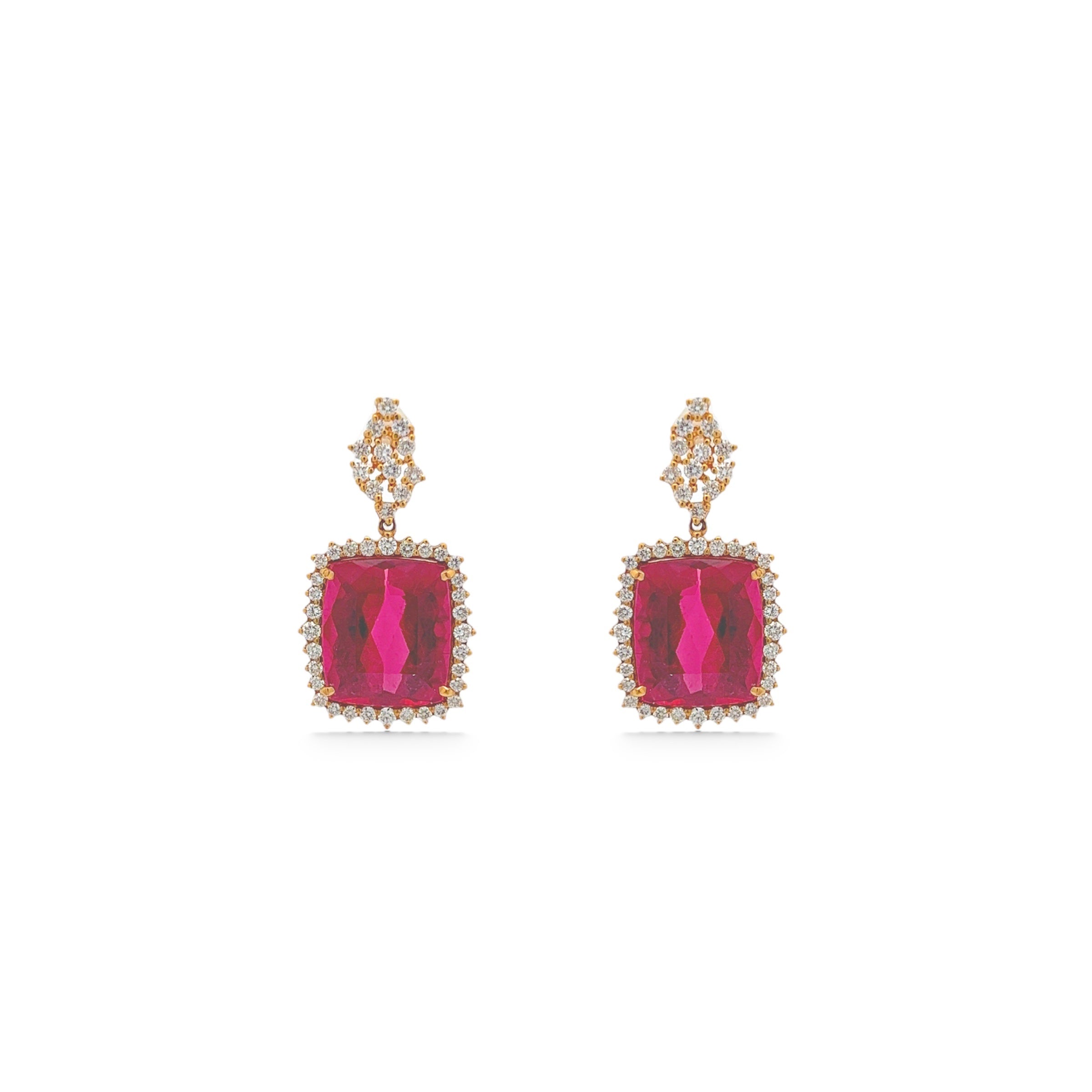 18K Rubellite Earrings