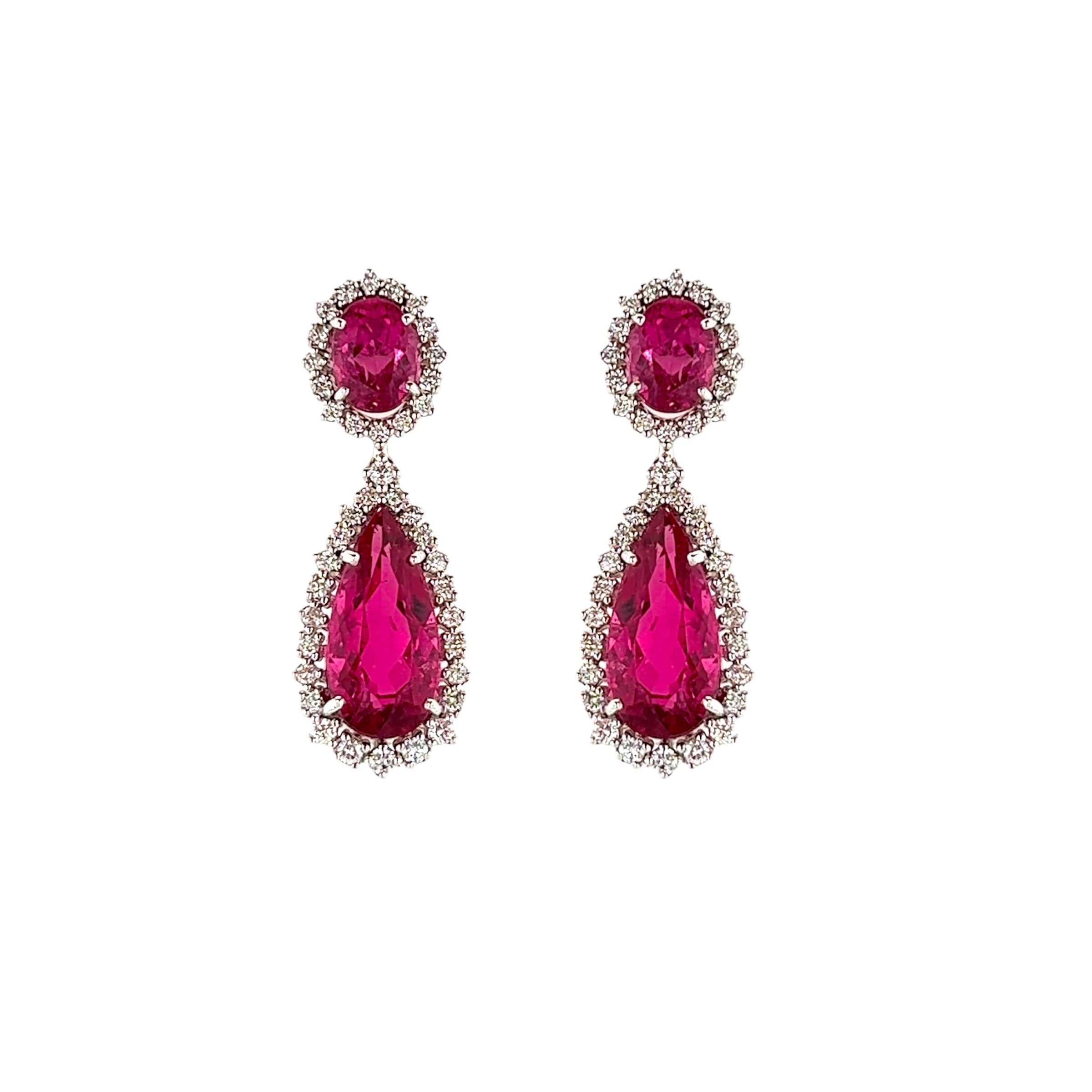 18K Pink Tourmaline Earrings