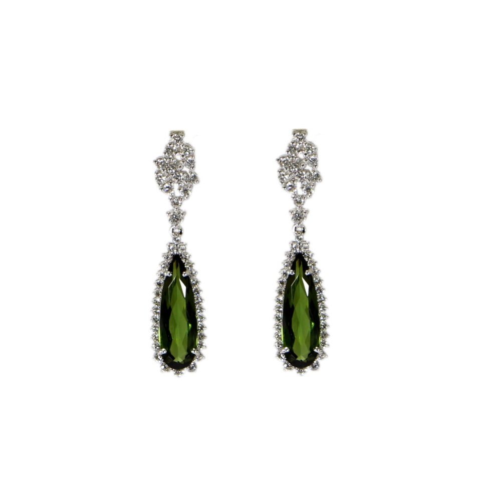 18K Green Tourmaline Earrings