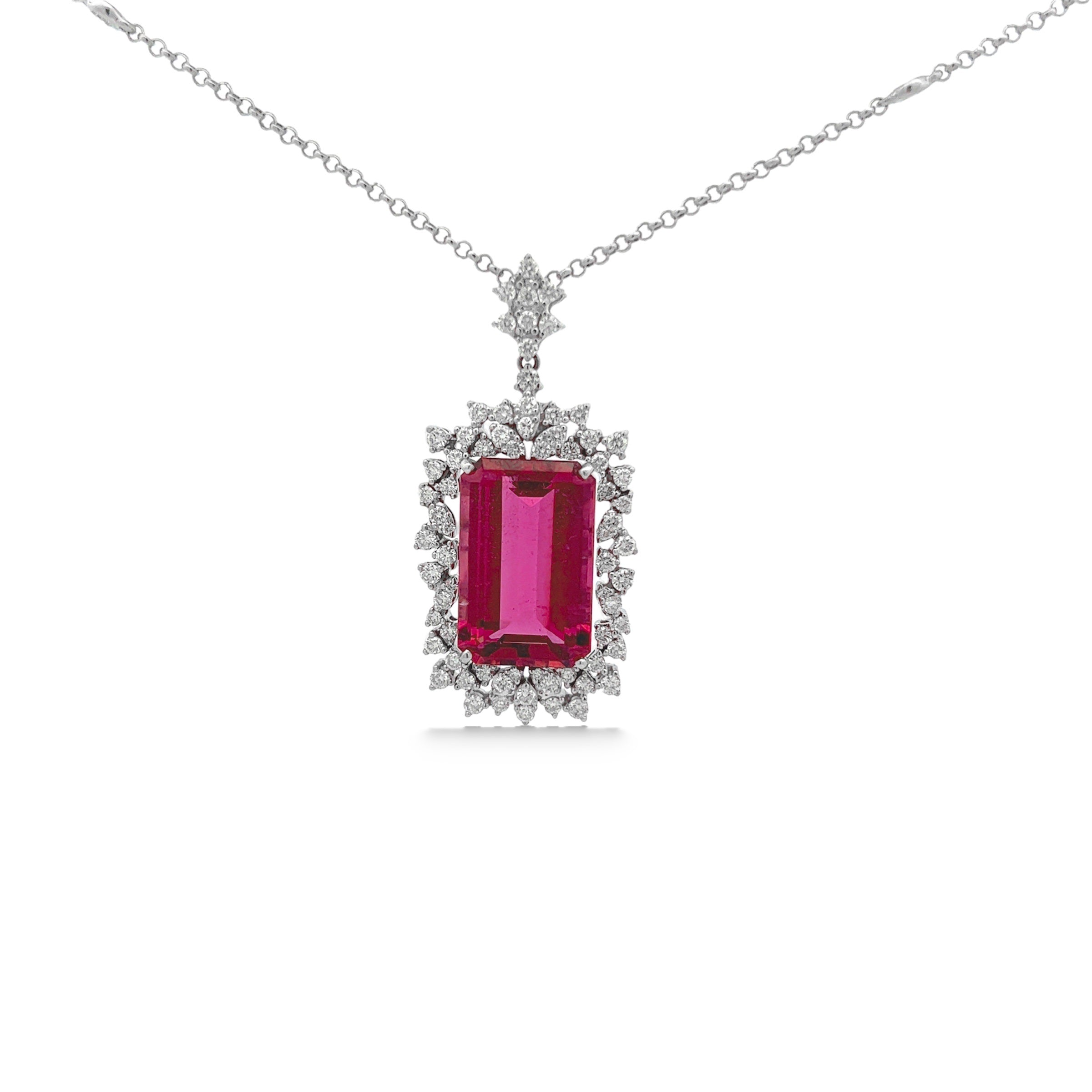 18K Pink Tourmaline Pendant