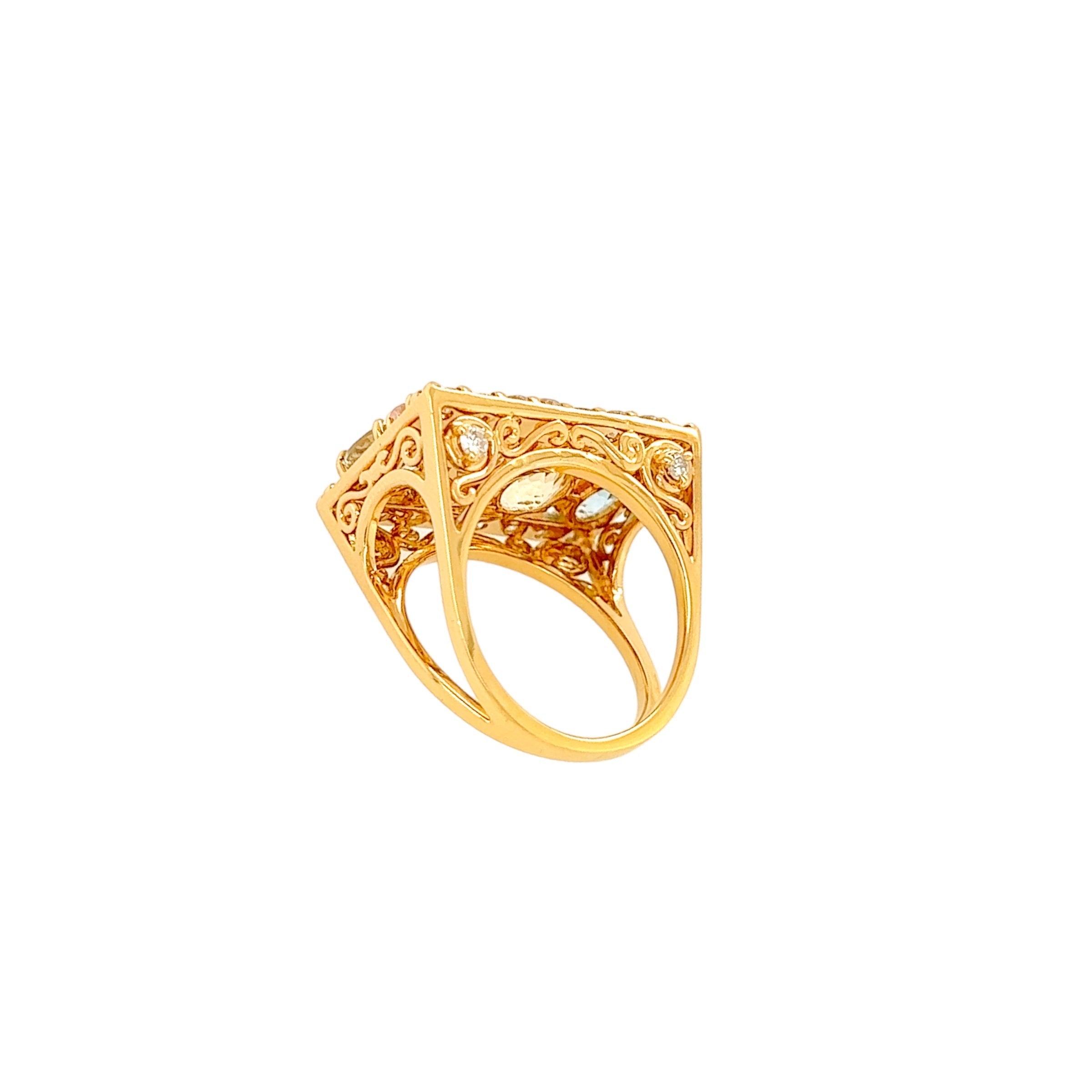 18K Mixed Colors Ring