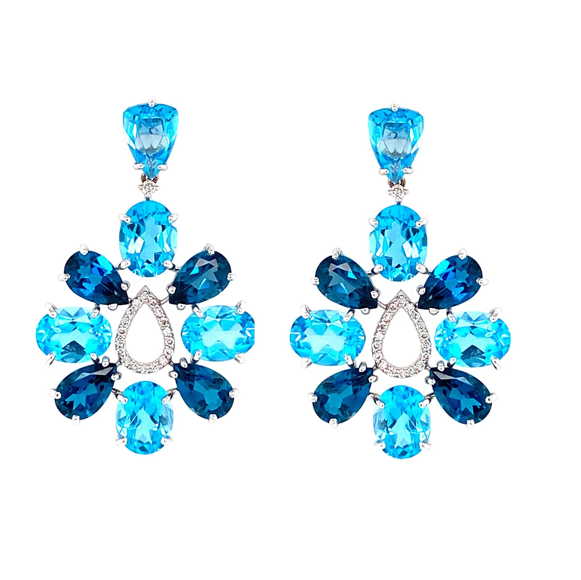 18K London Blue Topaz & Blue Topaz Earrings